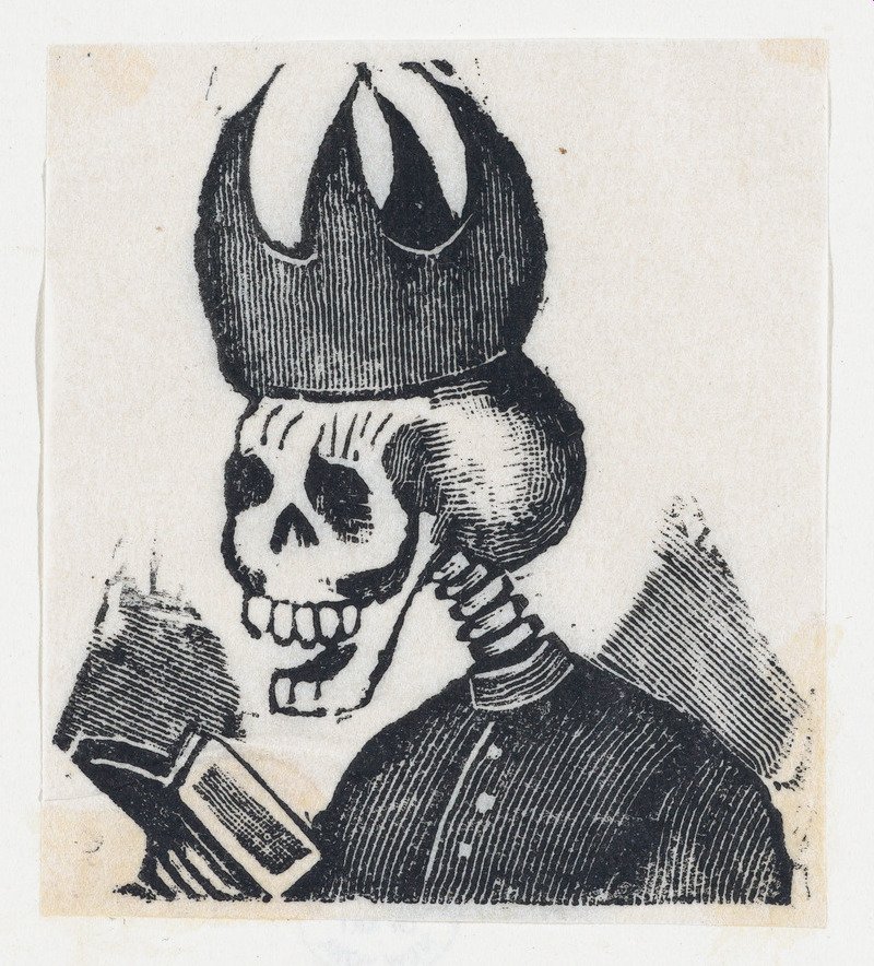 Title-A-skeleton-wearing-a-bishops-mitre-reading-a-book-vignette-for-the-feast-of-the-dead-Artist-José-Guadalupe-Posada-Mexican-1851–1913-Date-ca.-1890–1910-Medium-Metal-plate-engraving.jpg