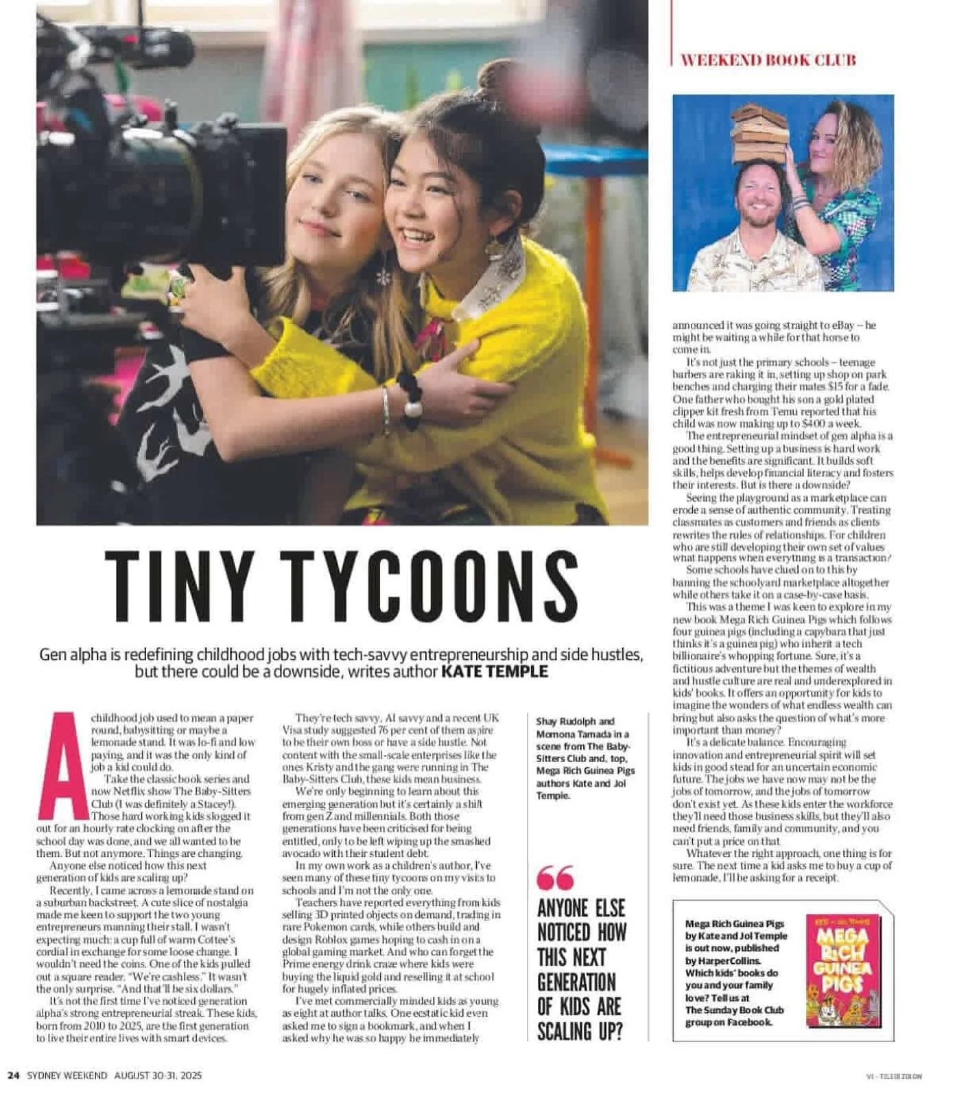 Anyone else noticed how kids are oddly obsessed with business and money at the moment? 💰 💍 💧 I wrote a little thing for the weekend mag in the @dailytelegraph about billionaire culture and how we see that impacting kids. The hustle and entrepreneu