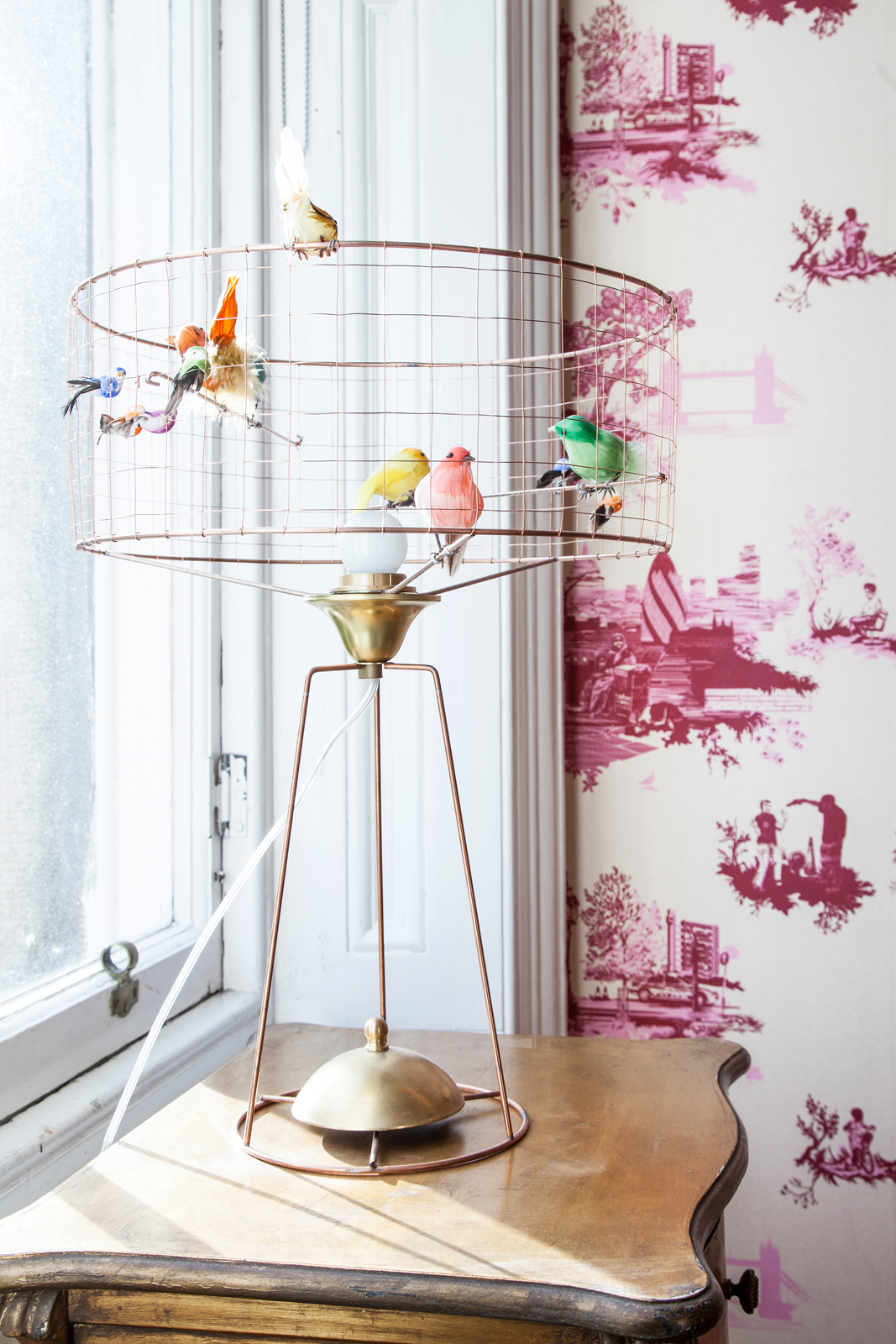 Bird cage lamp: fair swap for childcare/Photo: Susie Lowe