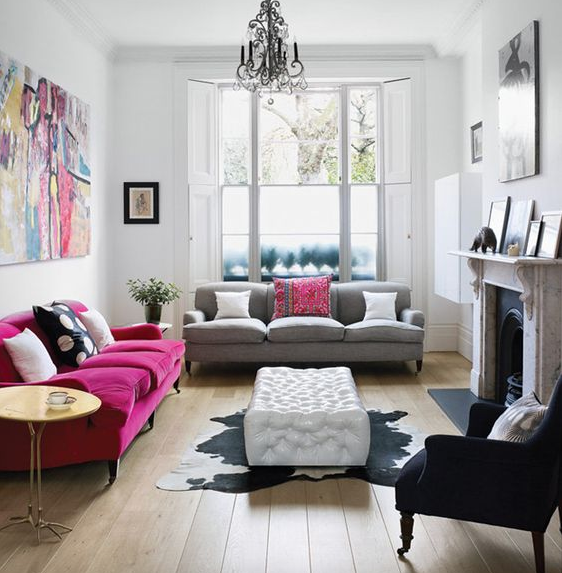 Pink sofa + pink cushion = winning/Photo: MyDomaine.com