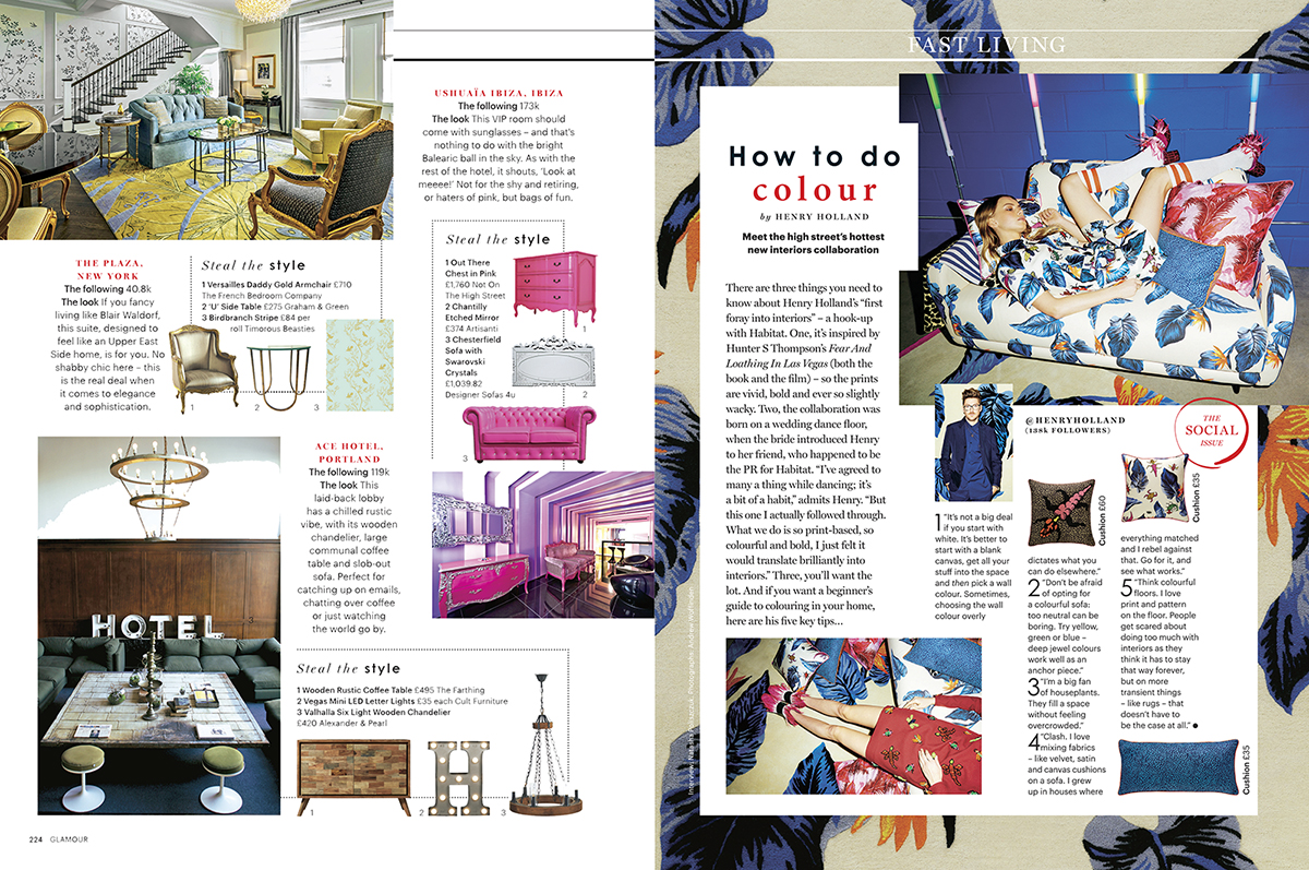 Glamour magazine Hotel Style Steal feature by Emily Murray