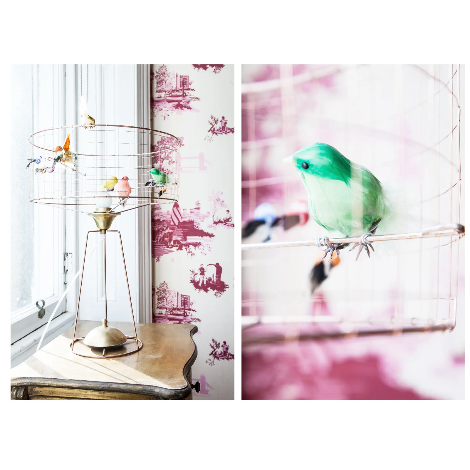 Crazy bird cage lamp/Photo: Susie Lowe