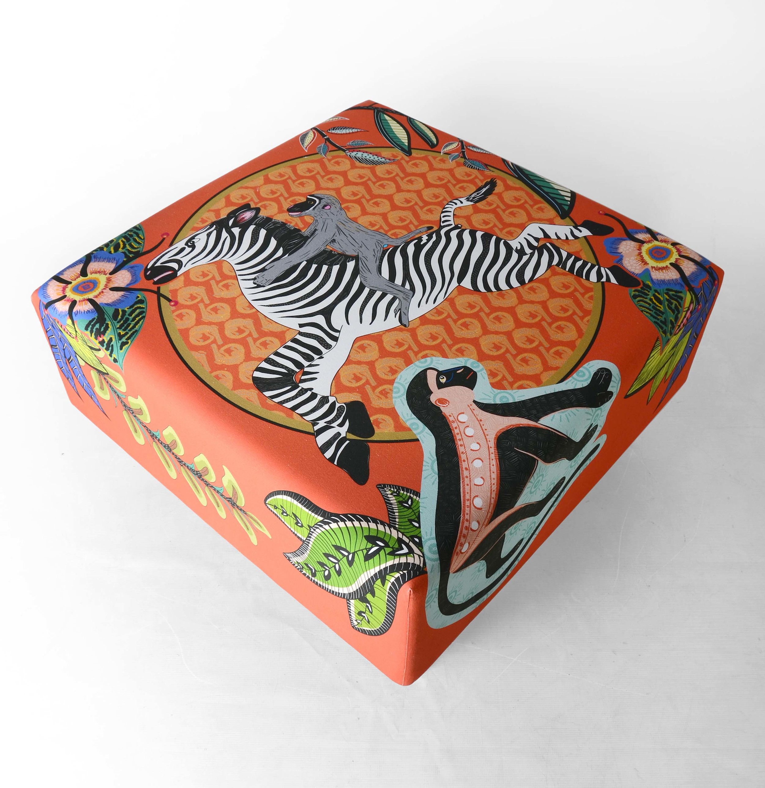 Qalakabusha Ottoman, complete with cheeky monkeys: perfect for the playroom