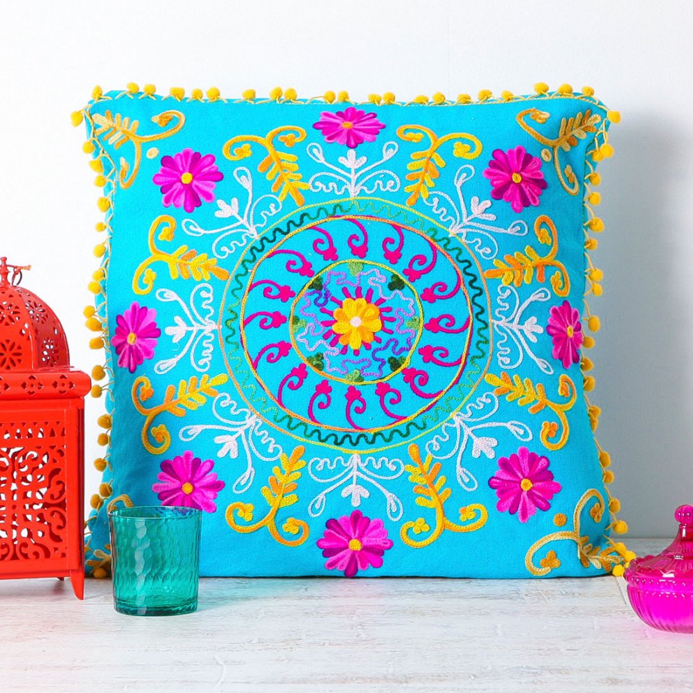 Suzani floor cushion from Cult Furniture: turquoise is for life, not just for holidays