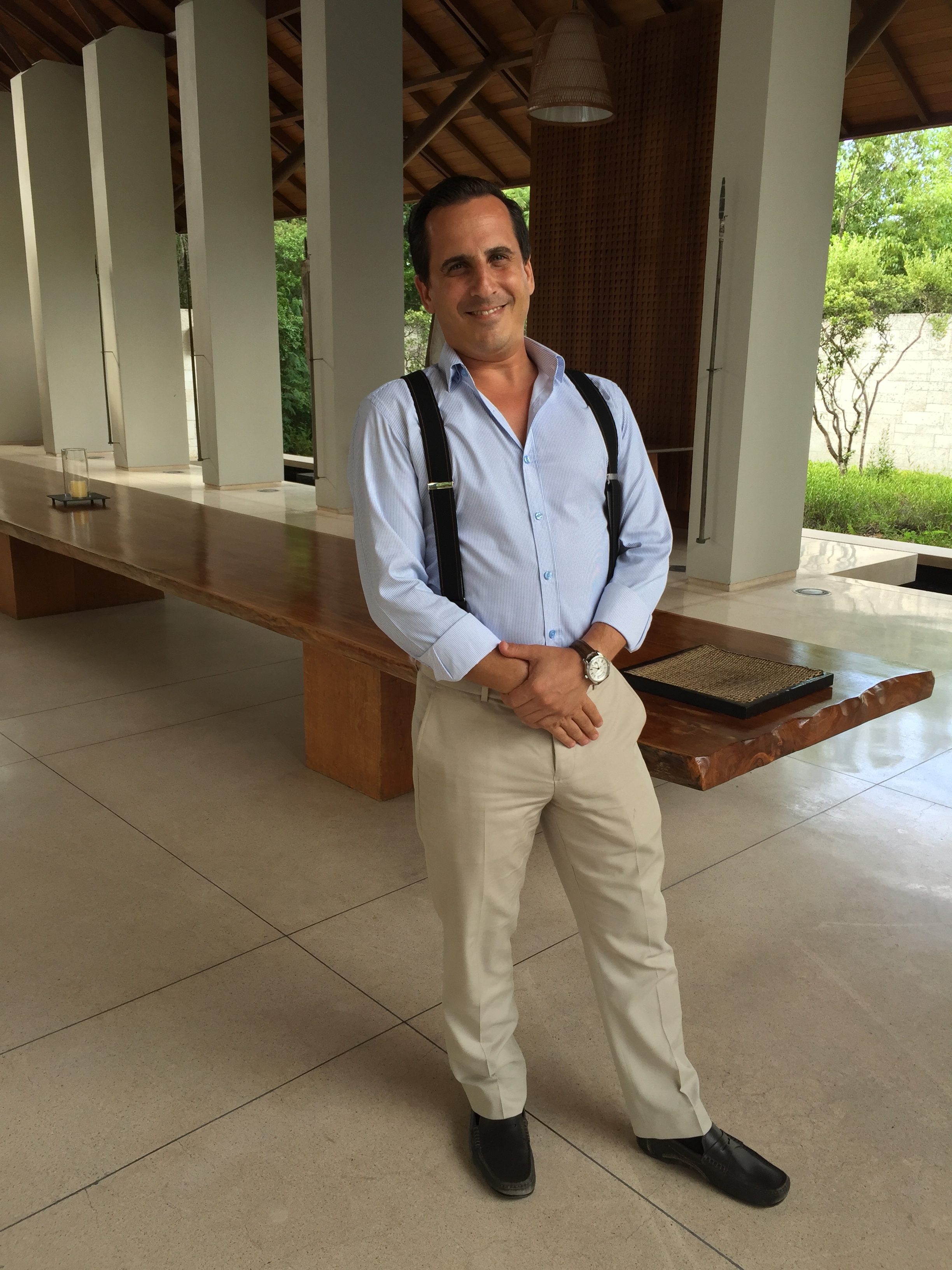Serge from Switzerland, Amanyara's lovely Resort Manager who always matches his braces to his socks