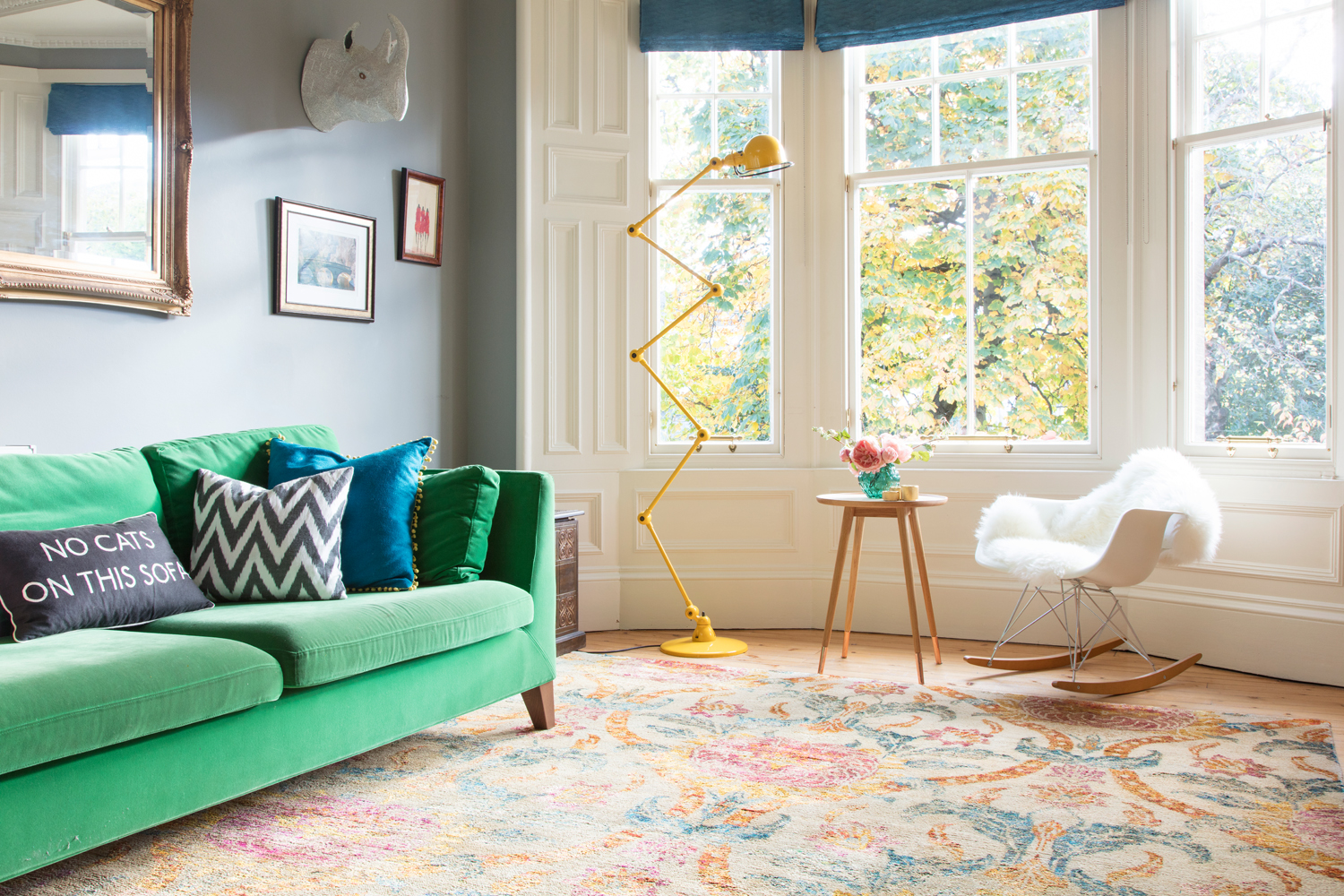 Wendy Morrison Design's Raika rug in The Pink House living room/Photo: Susie Lowe