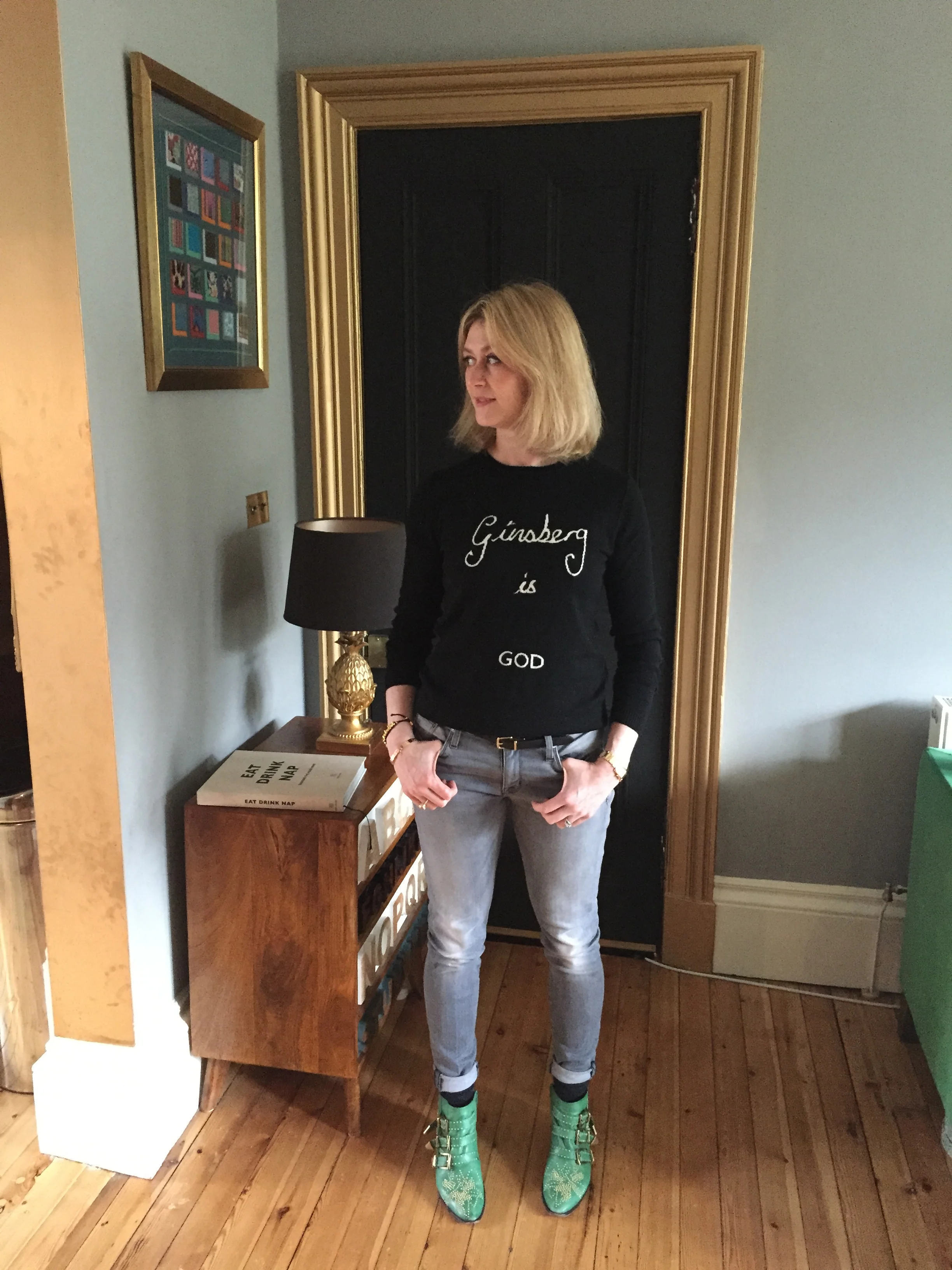 My fave green Chloe boots: made for walking