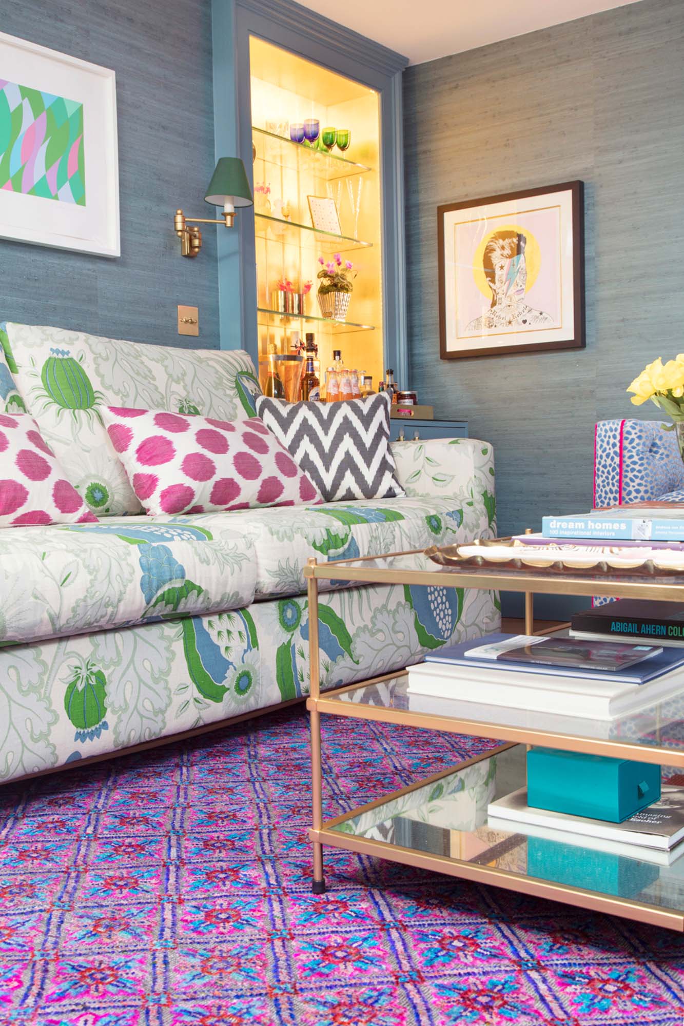 Wendy Morrison Design 'Govind' rug in The Pink House Den/Photo: Susie Lowe