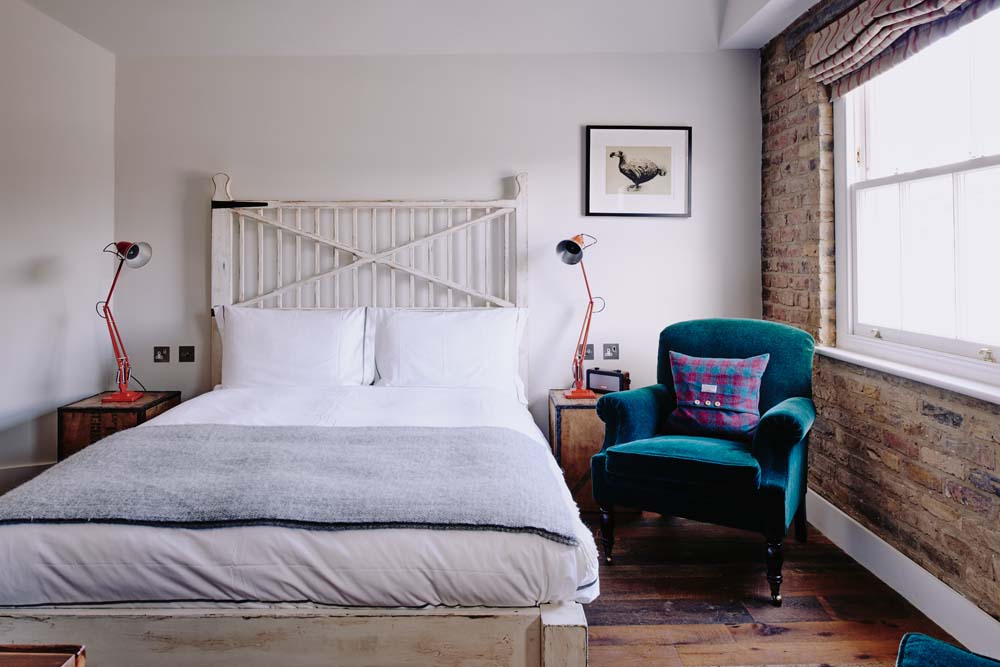 Reclaimed floorboards in Artist Residence London