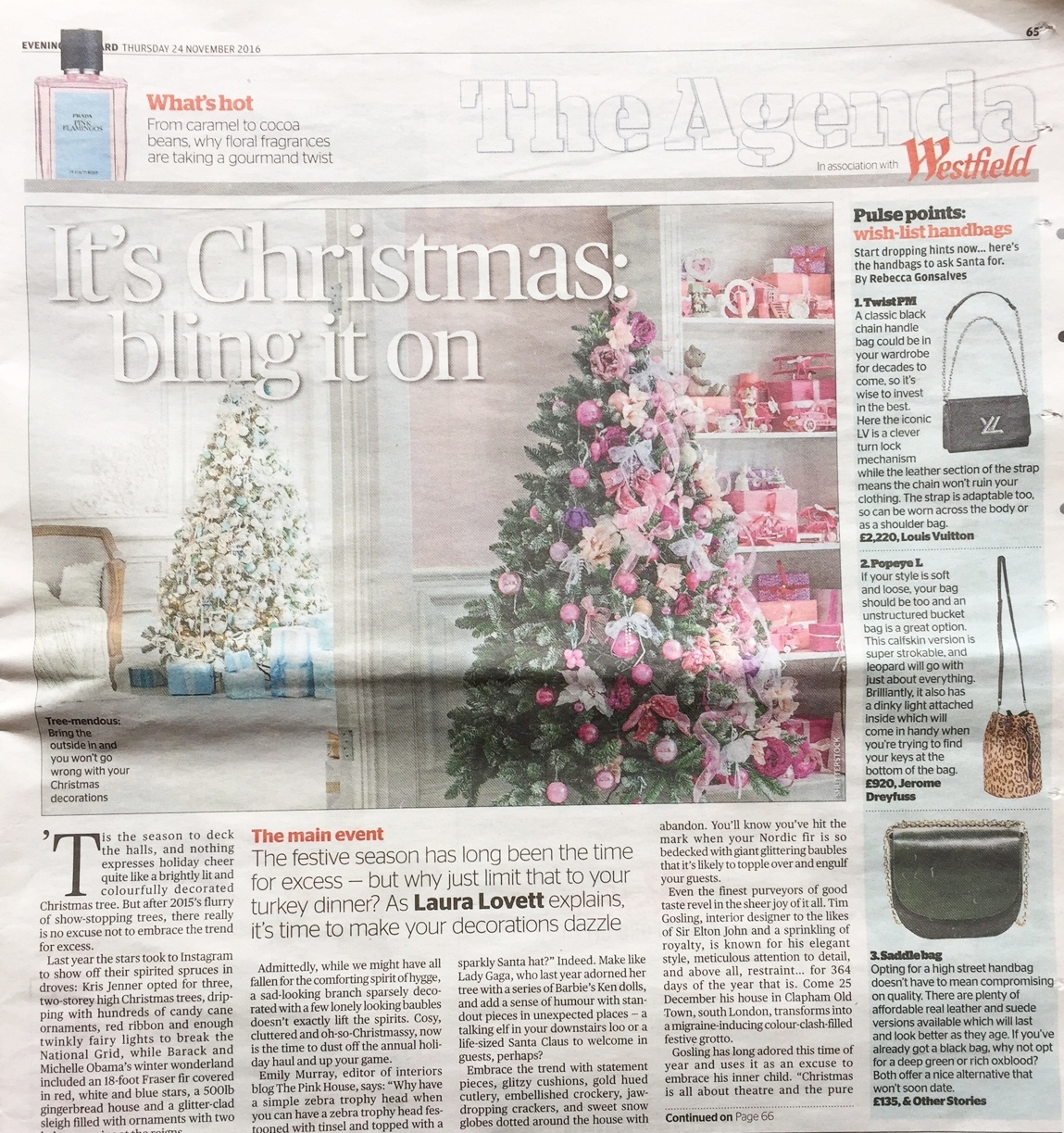 The Pink House on Christmas excessive decor in London Evening Standard