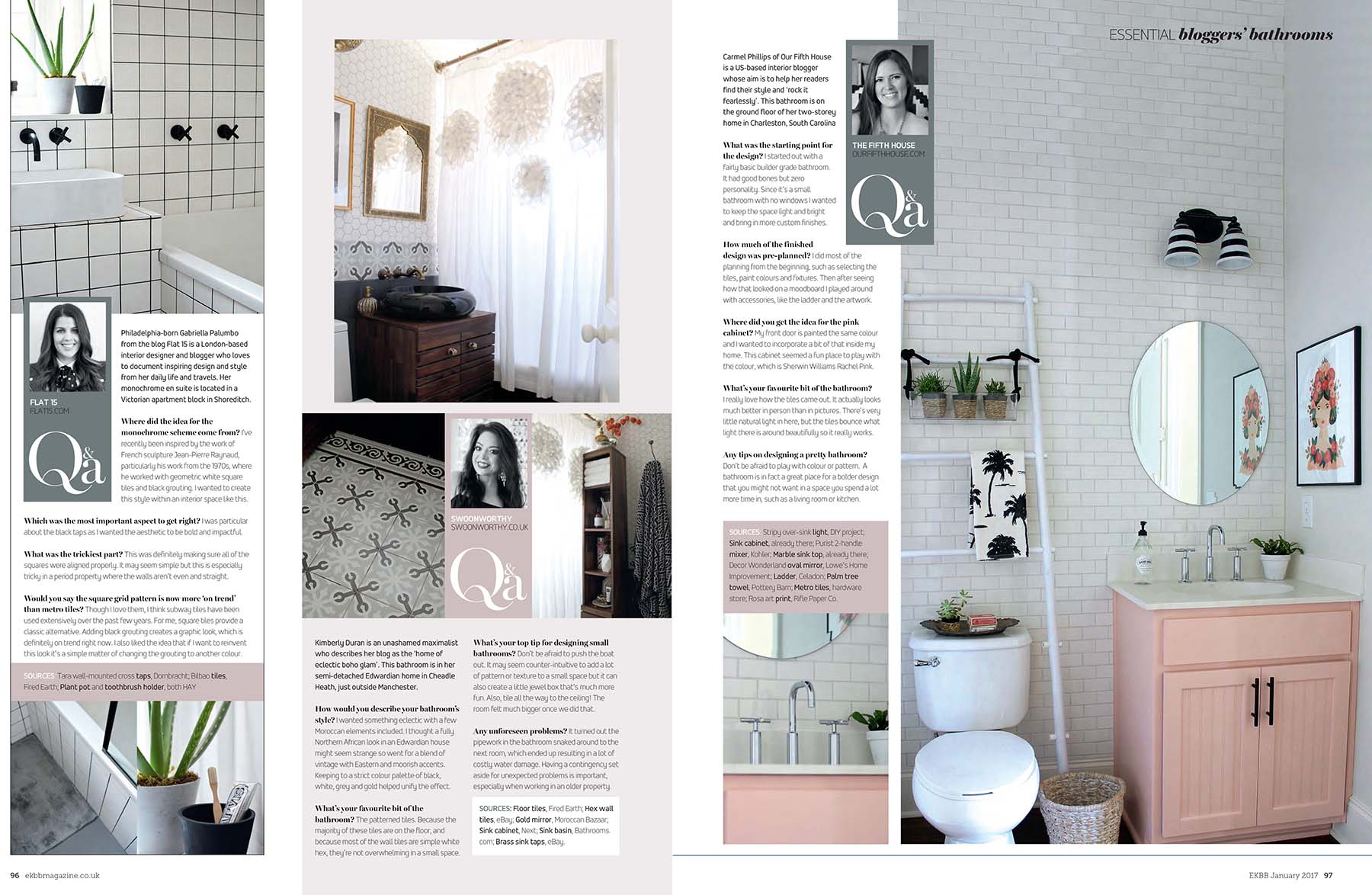 Interior bloggers bathrooms SwoonWorthy and The Fifth House