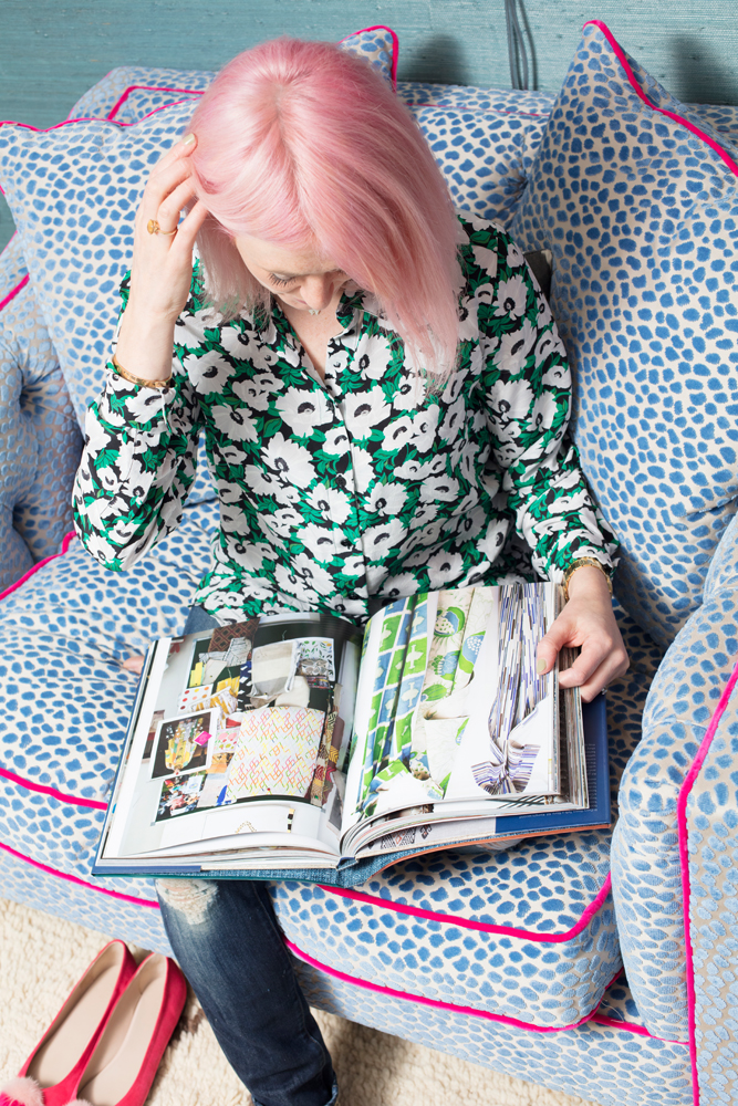 Reading Kit Kemp's Every Room Tells A Story wearing my Bicester haul/Photo: Susie Lowe