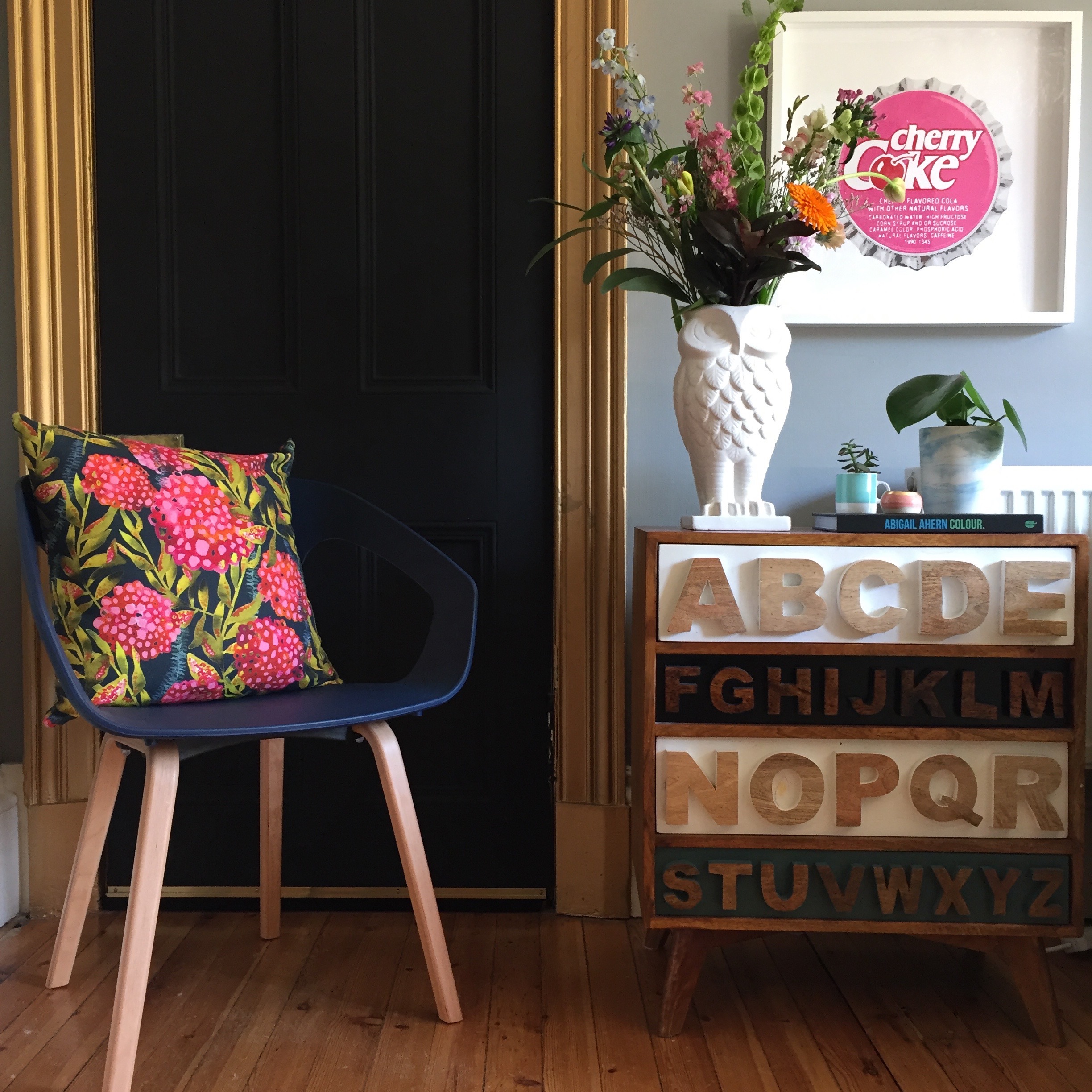 Cushion, Emilia Georgie Designs; Vase, Graham &amp; Green