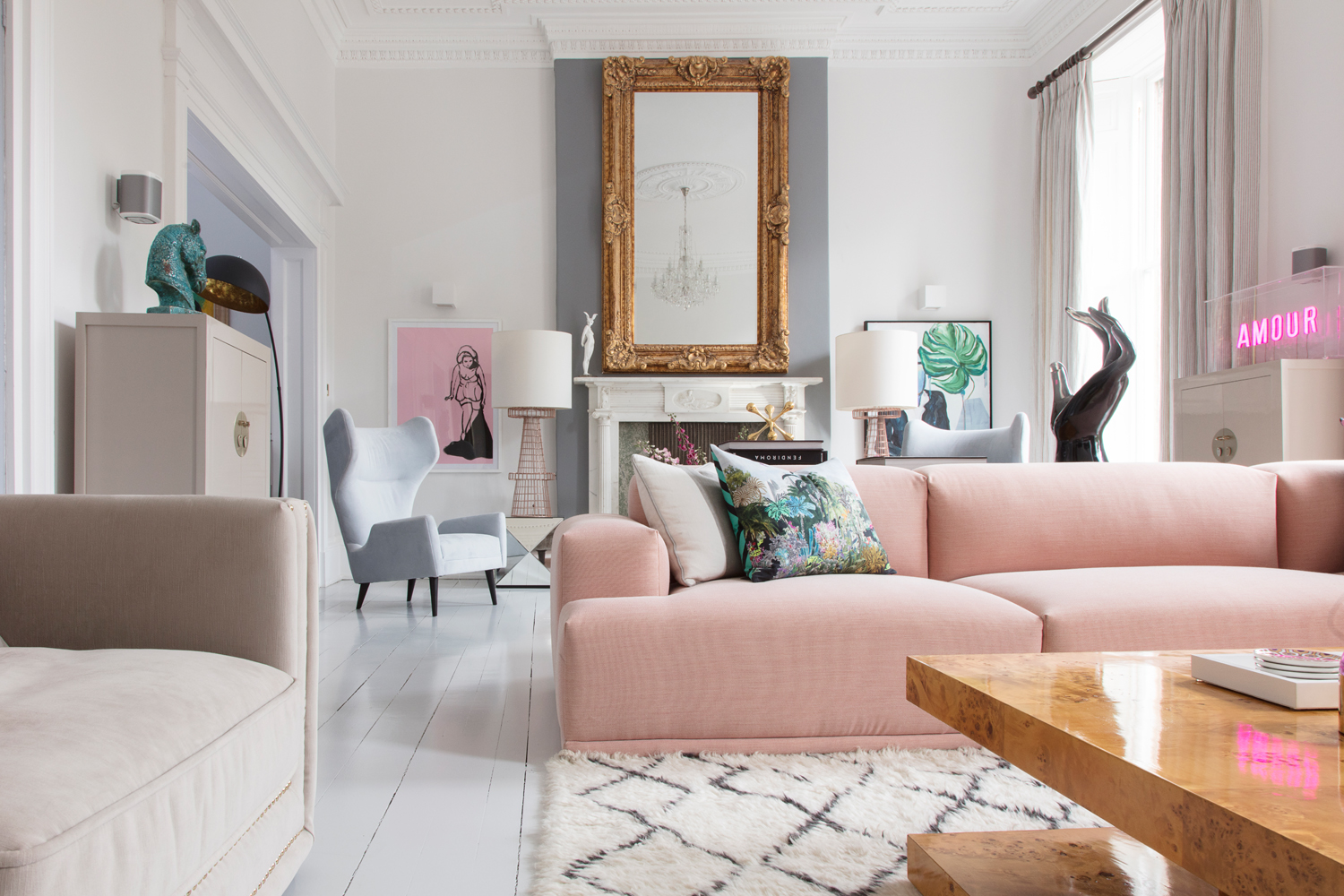 Anna Atwal's pink drawing room in Edinburgh/Photo: Susie Lowe