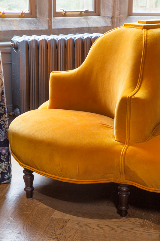 Victorian conversation piece upholstered in Turnell &amp; Gignon velvet/Photo: Susie Lowe