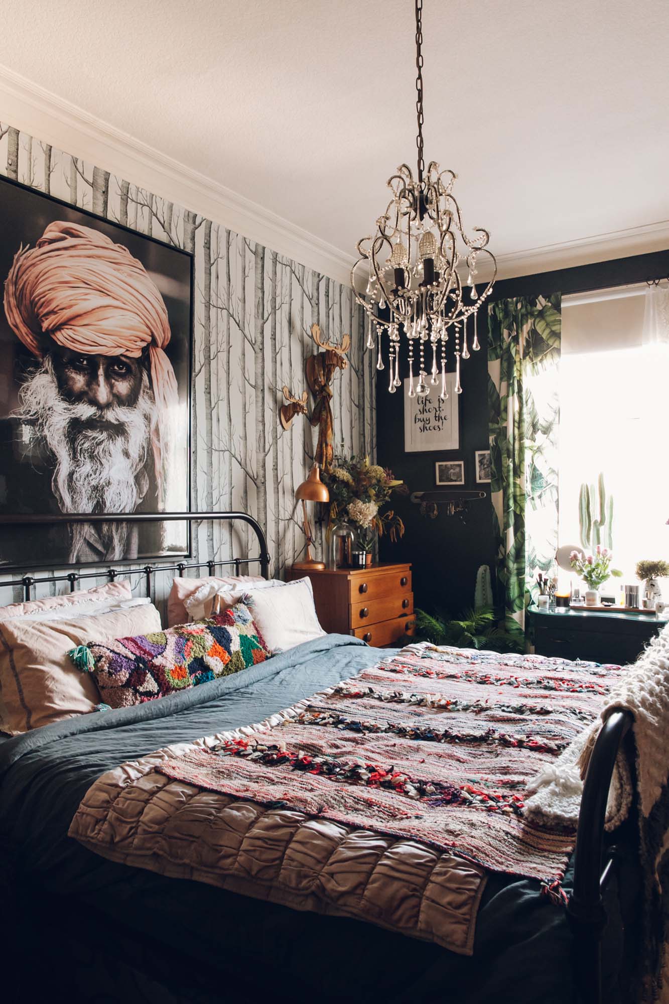 Nicola's bedroom rocks the eclectic boho look, no thanks to the hubby