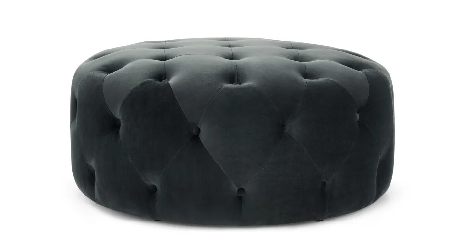 BLACK: Made.com midnight velvet large pouffe