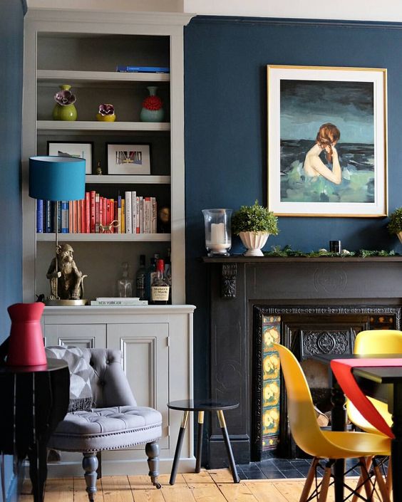 Hague Blue in @alexandre_riley's colourful sitting room
