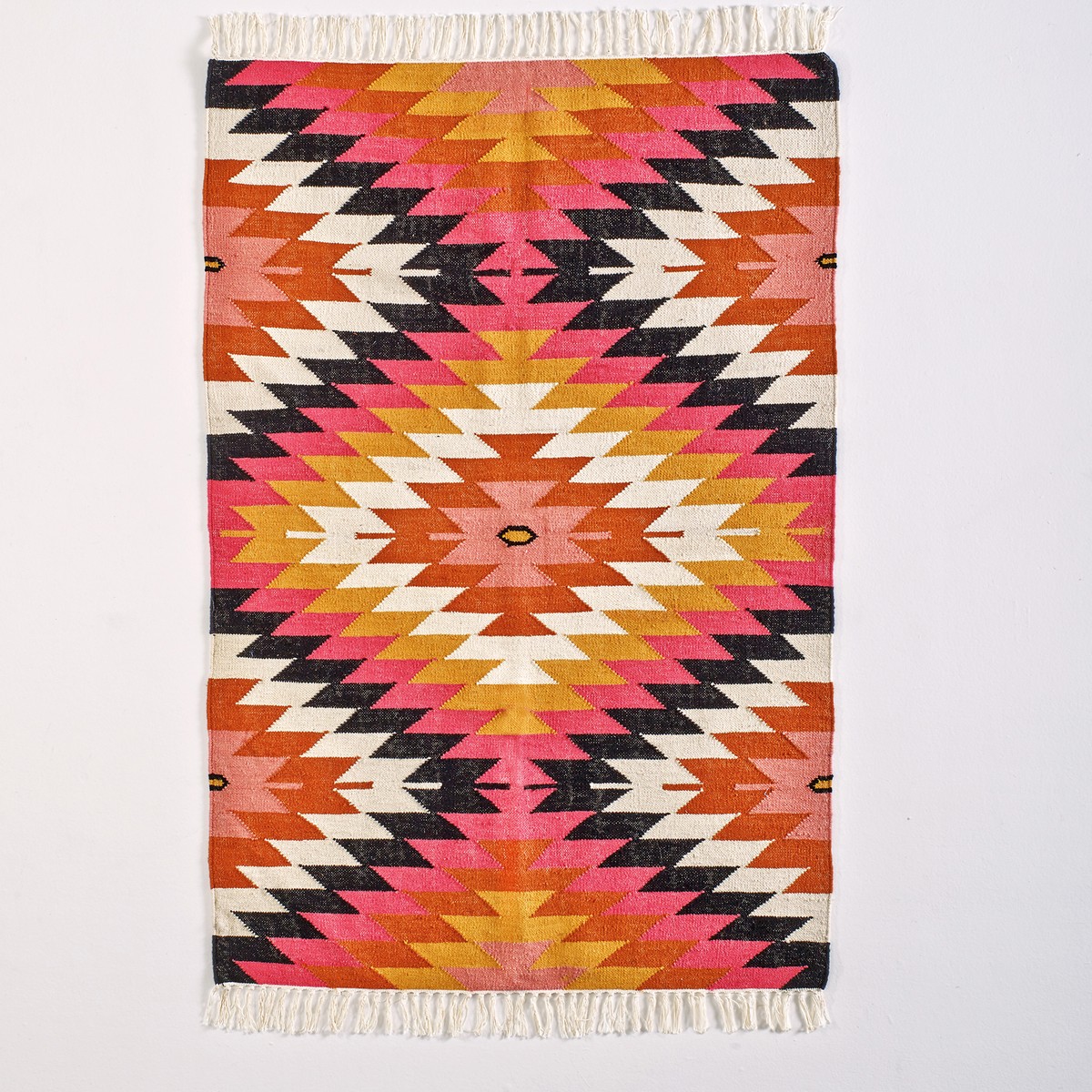 La Redoute Rhombus kilim graphic wool rug