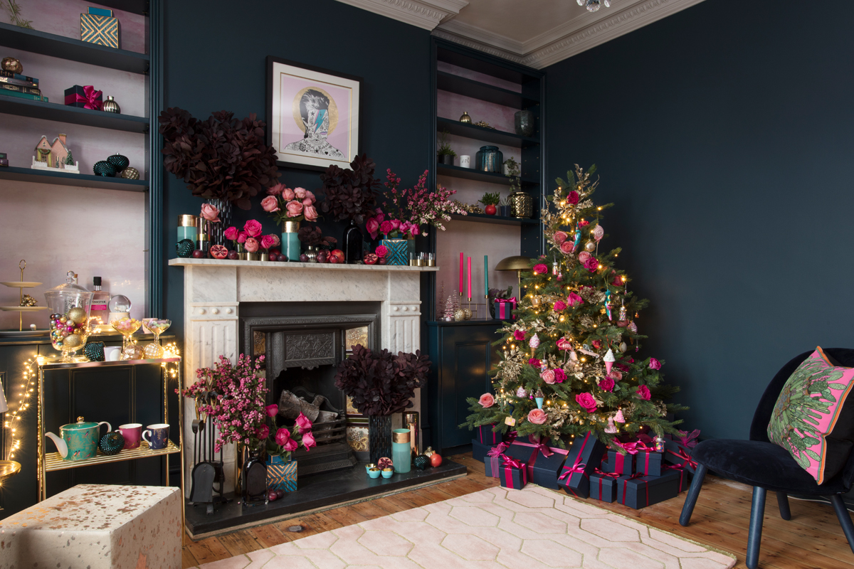 The Pink House does Christmas - sitting room reveal