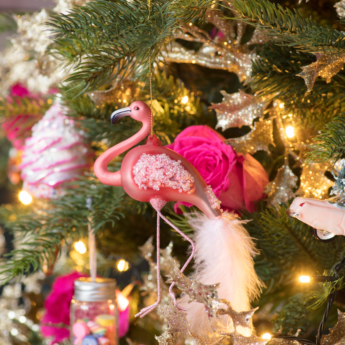 Flamingo Christmas tree decoration from Amara