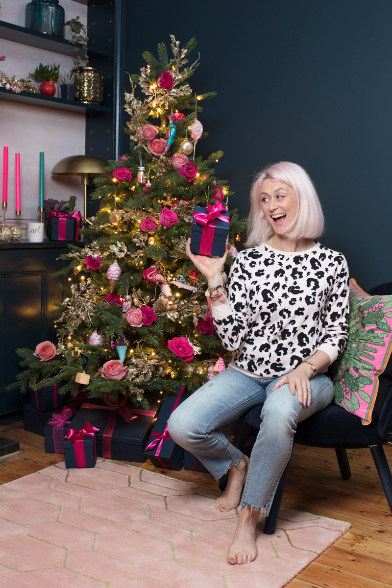 Emily Murray from The Pink House with her Christmas tree