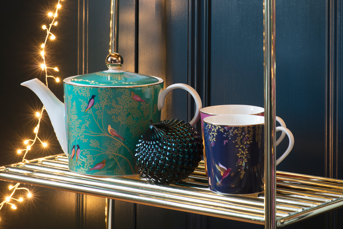 Sara Miller London Portmeirion teapot and cups