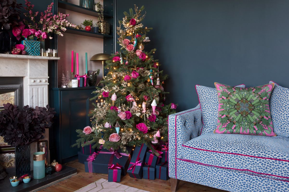 The Pink House's Farrow & Ball Hague Blue sitting room in London