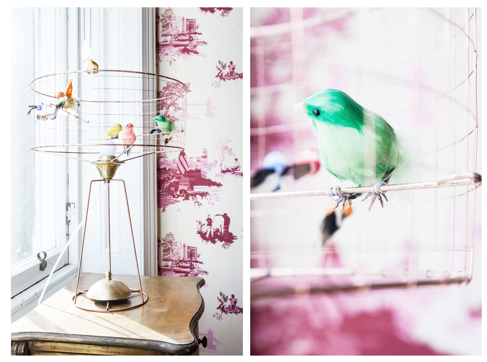 Volieres birdcage lamp as seen in The Pink House Edinburgh/Photo: Susie Lowe