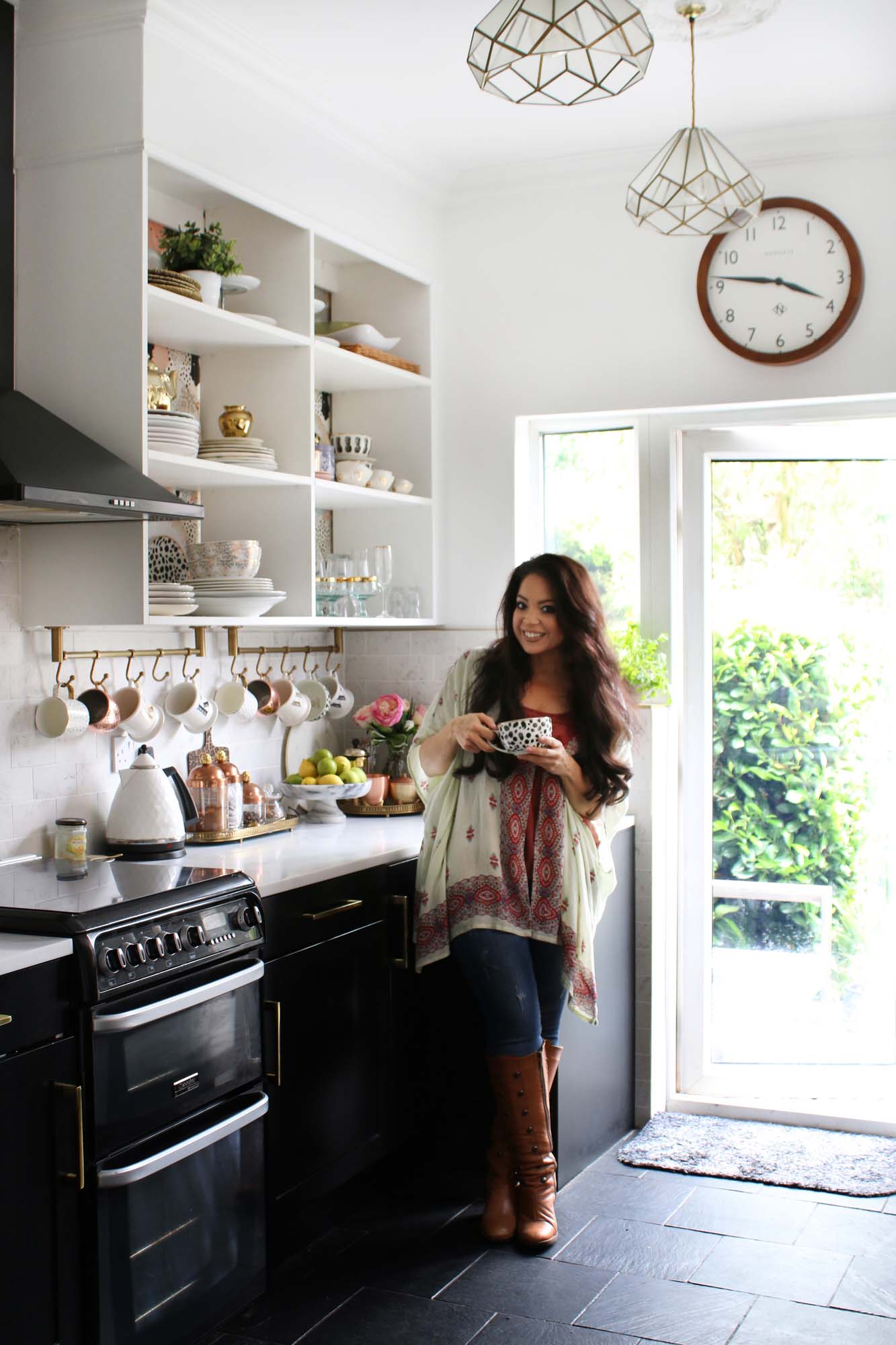 Kimberly from Swoon Worthy in her kitchen