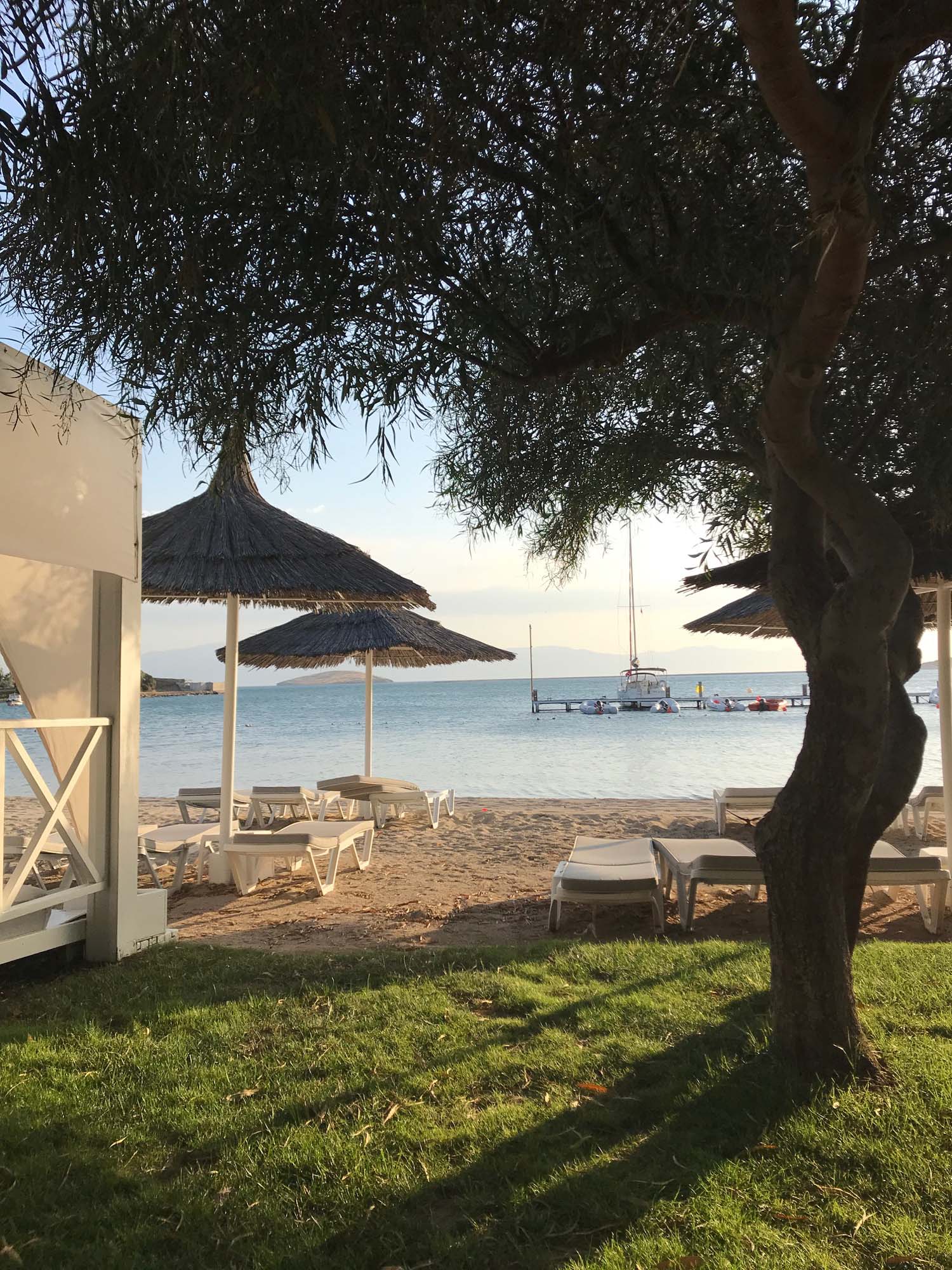 View from a sunbed on the beach