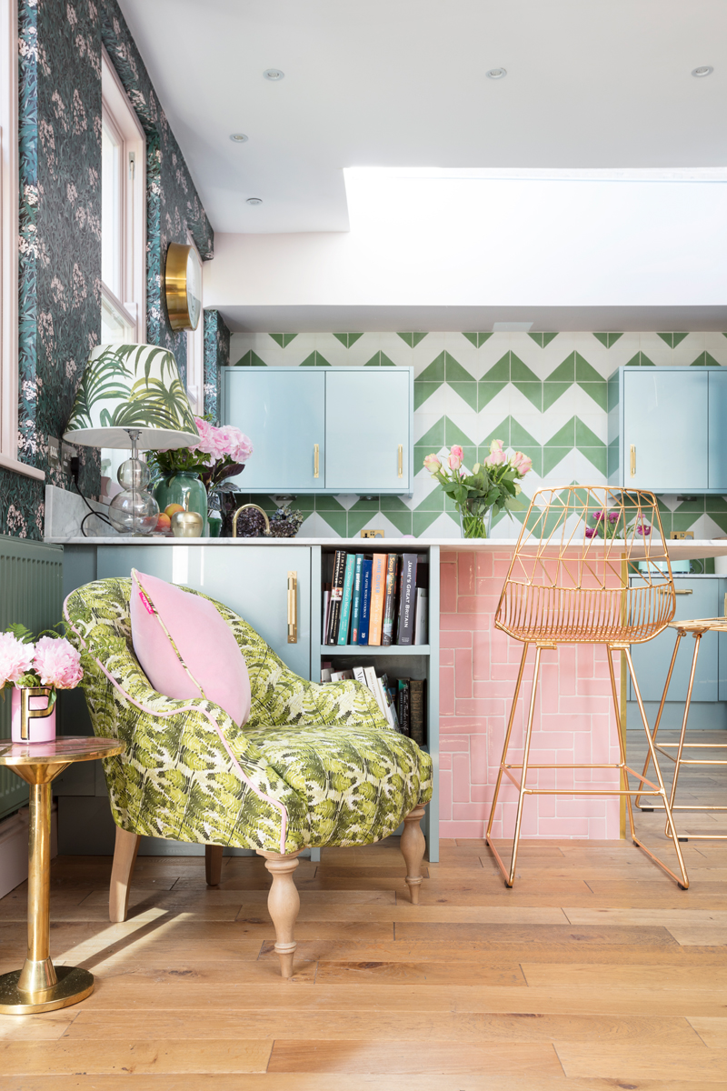 pink and green kitchen of dreams