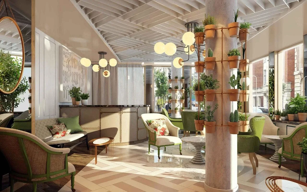 The Vintry & Mercer plant filled lobby