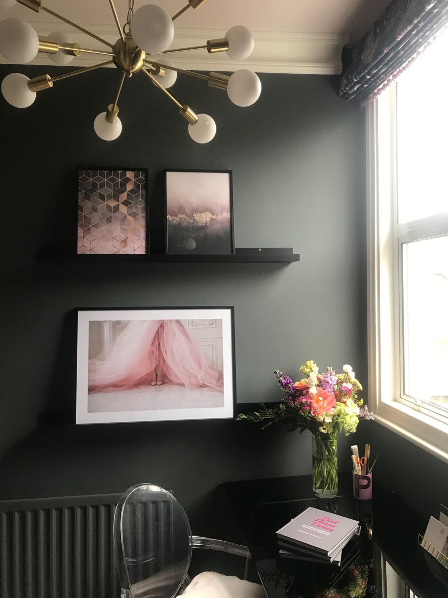 Desenio pink prints in The Pink House study