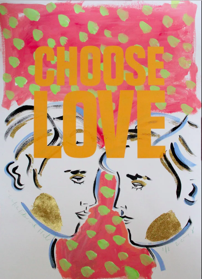 Choose Love prints by a range of artists via Print London, £30 - £1500. Proceeds go towards Help Refugees, particularly a residential home for vulnerable women in Athens.