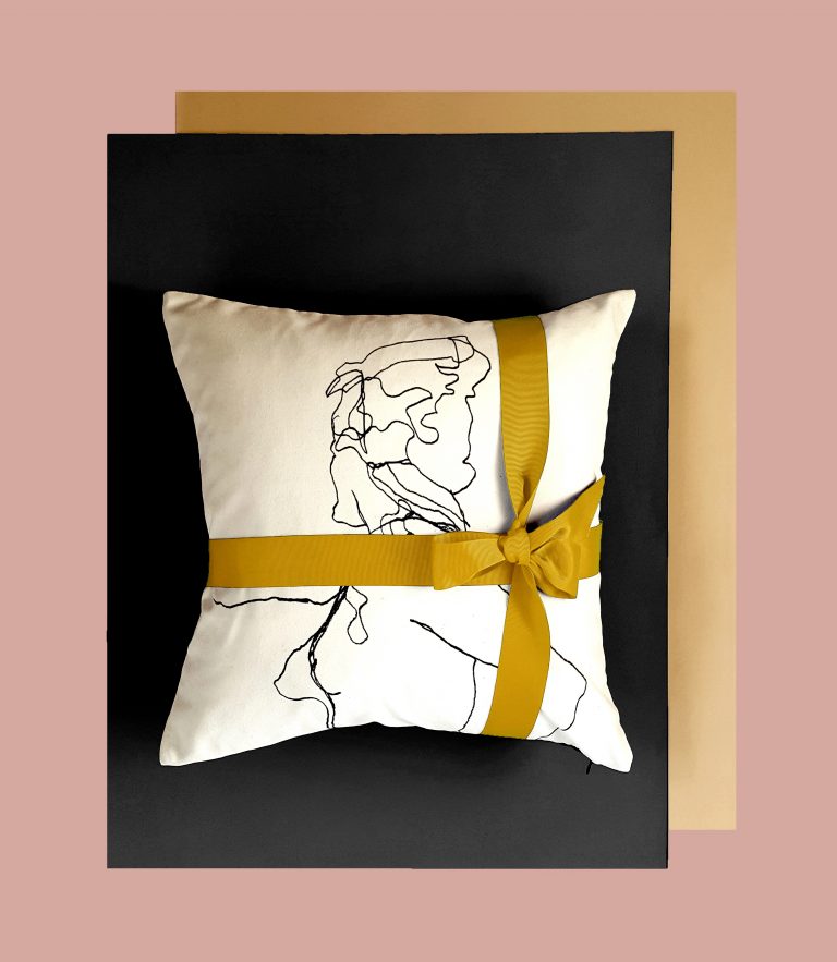 Woman Cushion by One Nine Eight Five, £85. 15% of all profits will be donated to the UK’s eating disorder charity Beat.