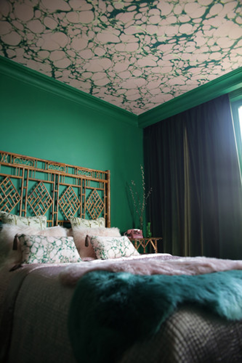 Margate Marble Wallpaper in Emerald Pinky by Poodle and Blonde £110 per roll