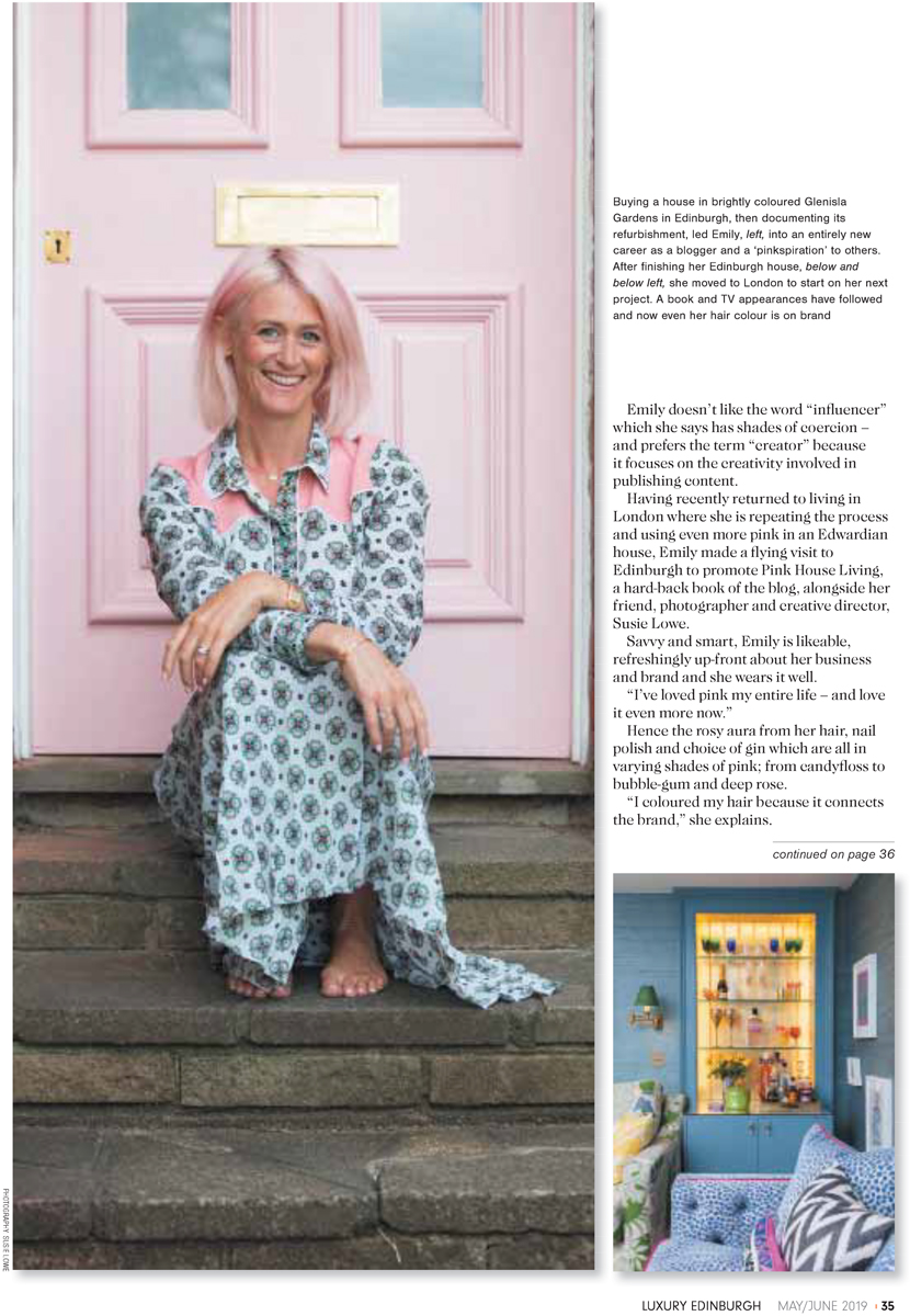 Emily Murray in Luxury Edinburgh magazine