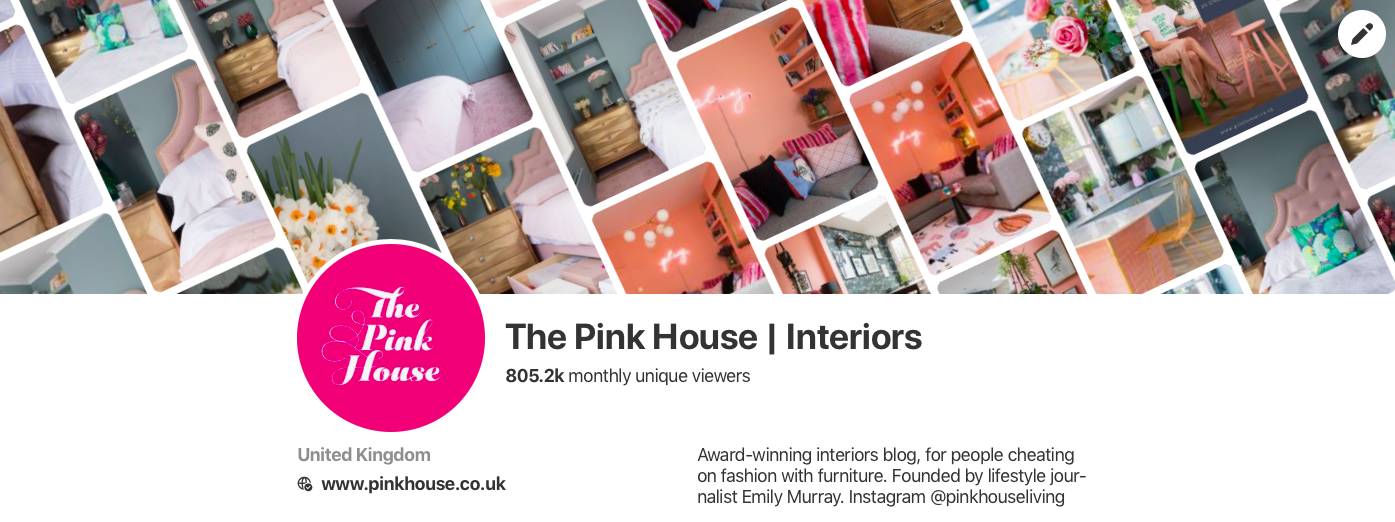 The Pink House’s profile cover and description
