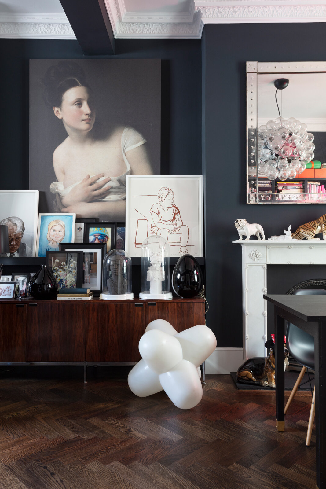 Classical meets contemporary in this stylishly dark London period house