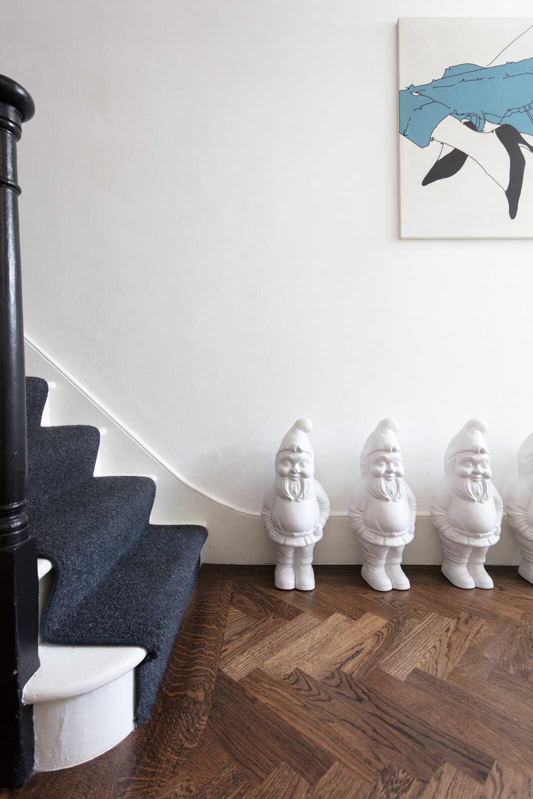 Gnomes and a parquet floor in the hallway