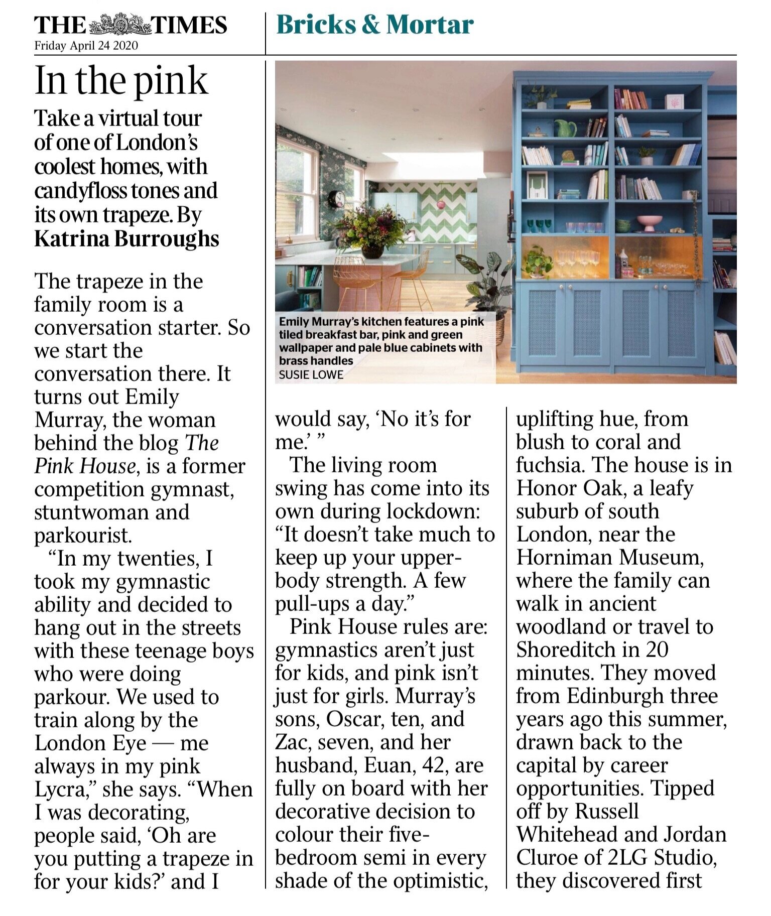 Pink House in The Times