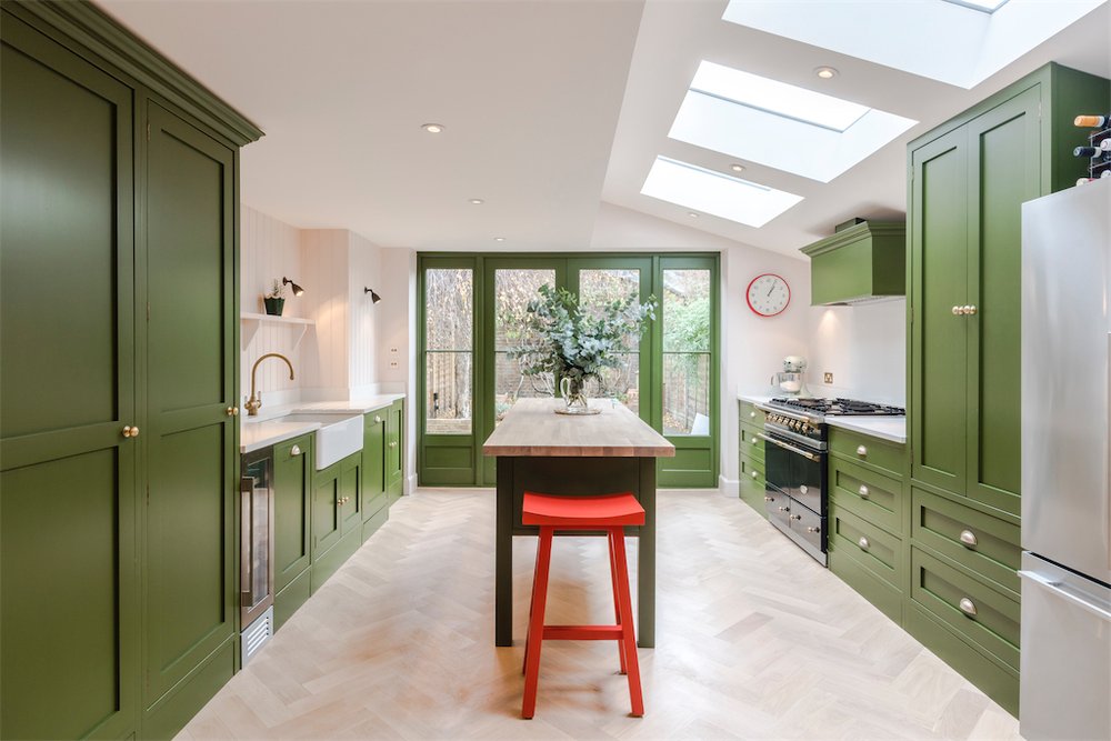 Pink and green kitchen design ideas
