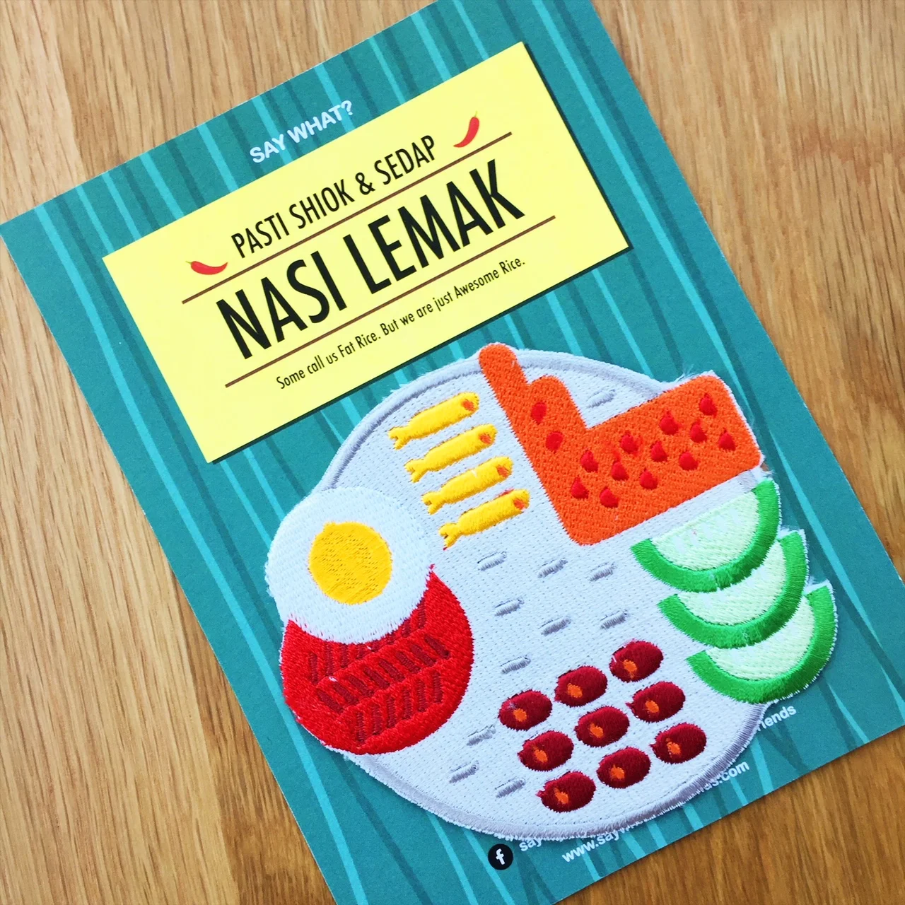 Say What? Nasi Lemak Iron On Patch