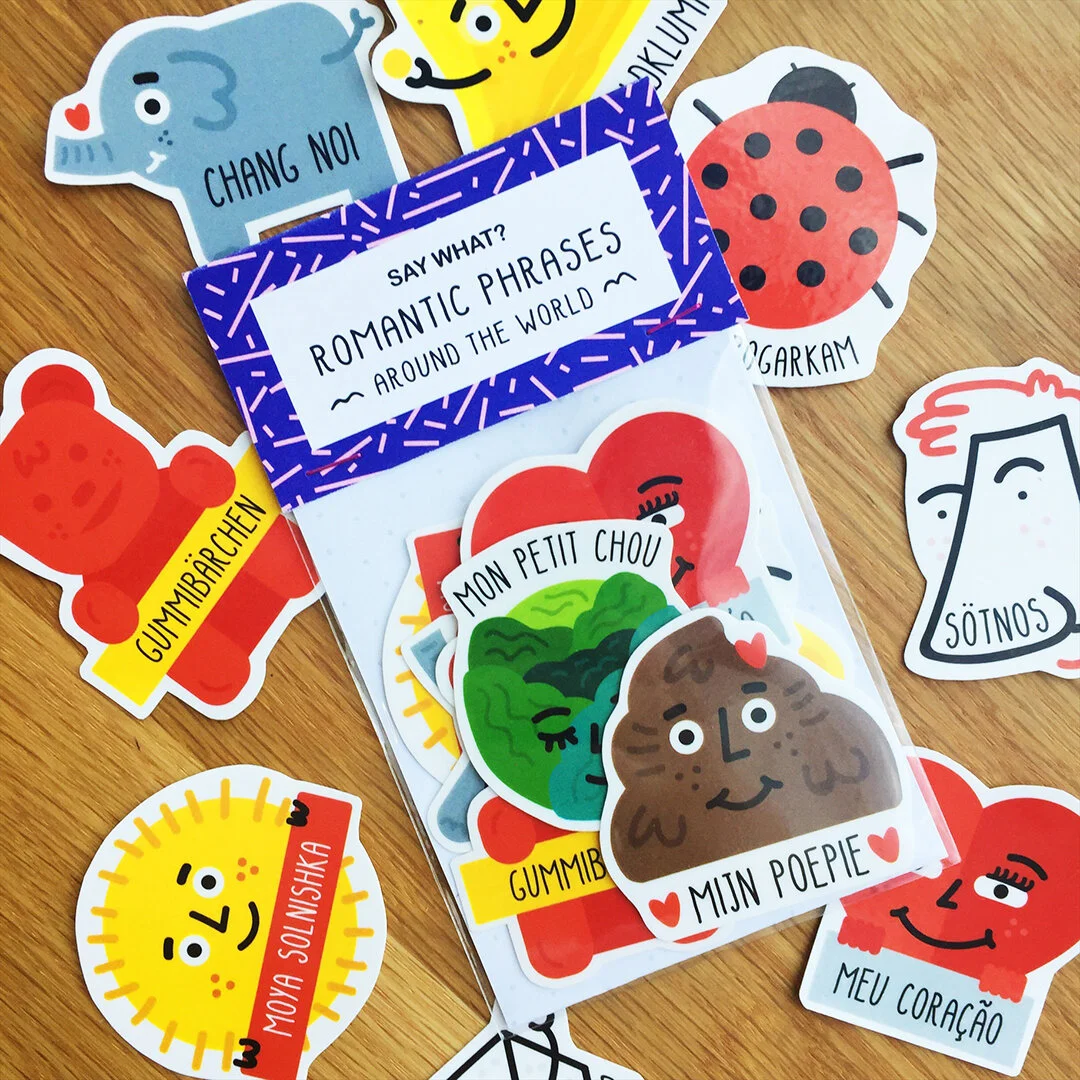 Say What? Romantic Phrases Around The World Stickers