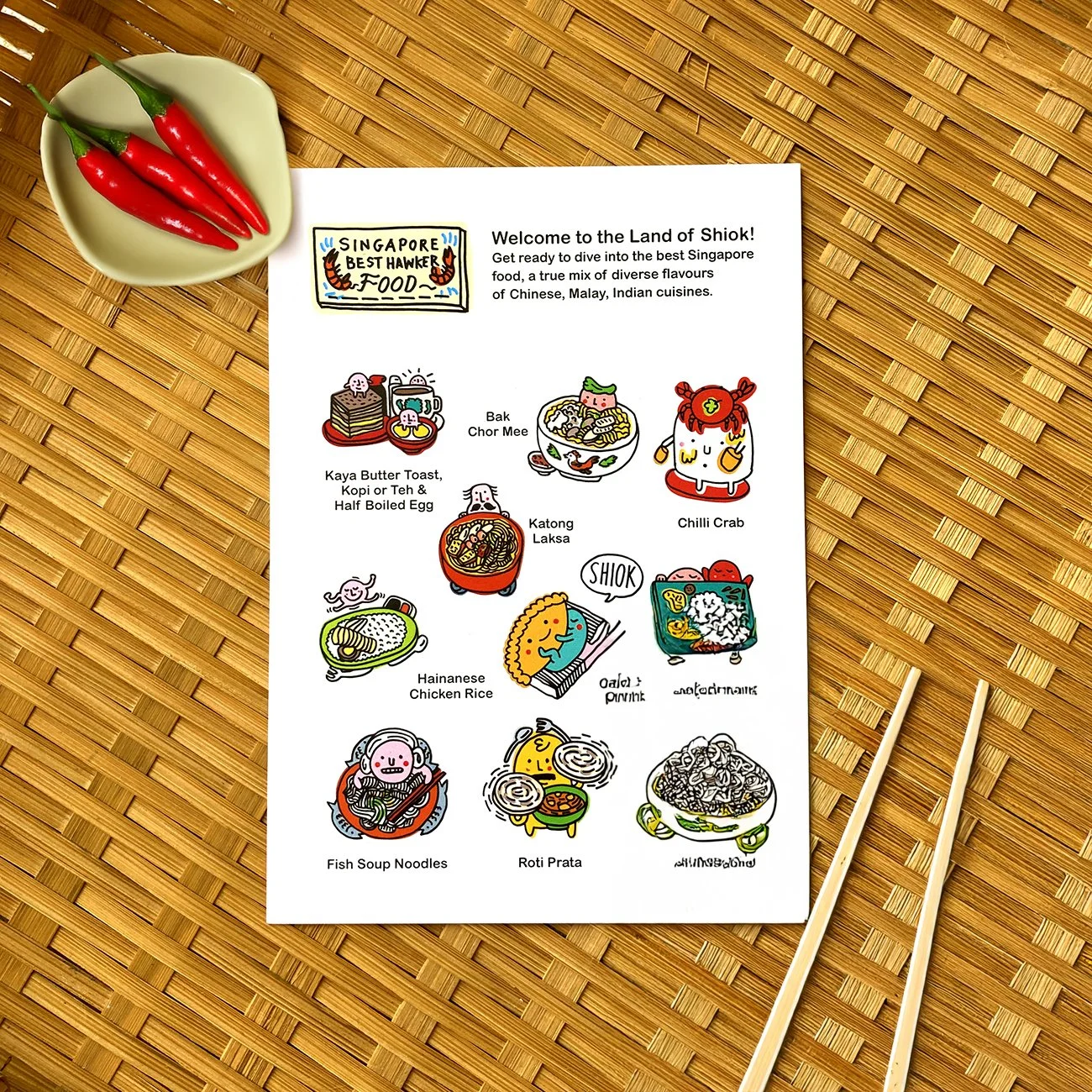 Say What? SIngapore's Best Hawker Food Postcard