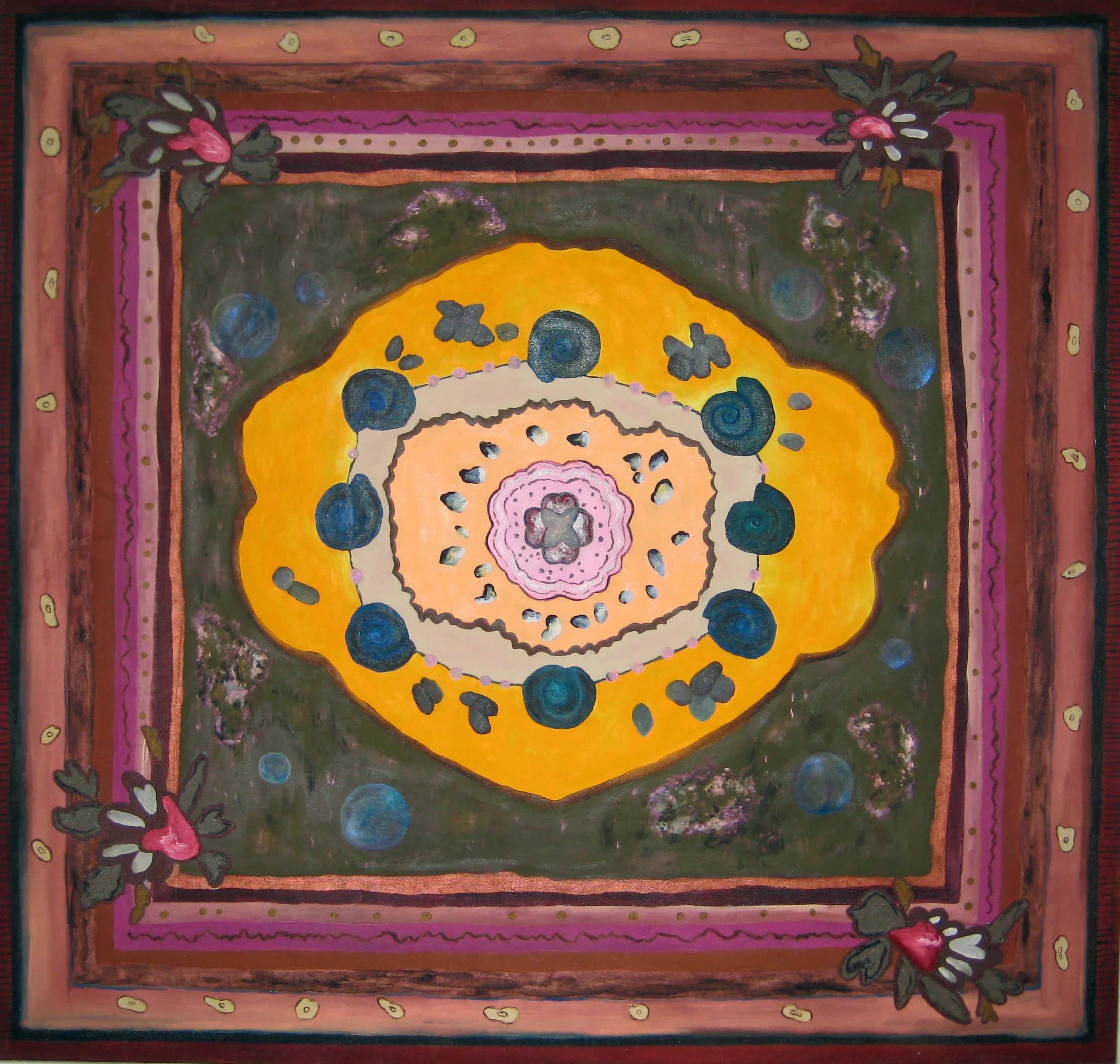 'Tæppe'<br>Olie på lærred<br>84 x 90 cm<br>2014