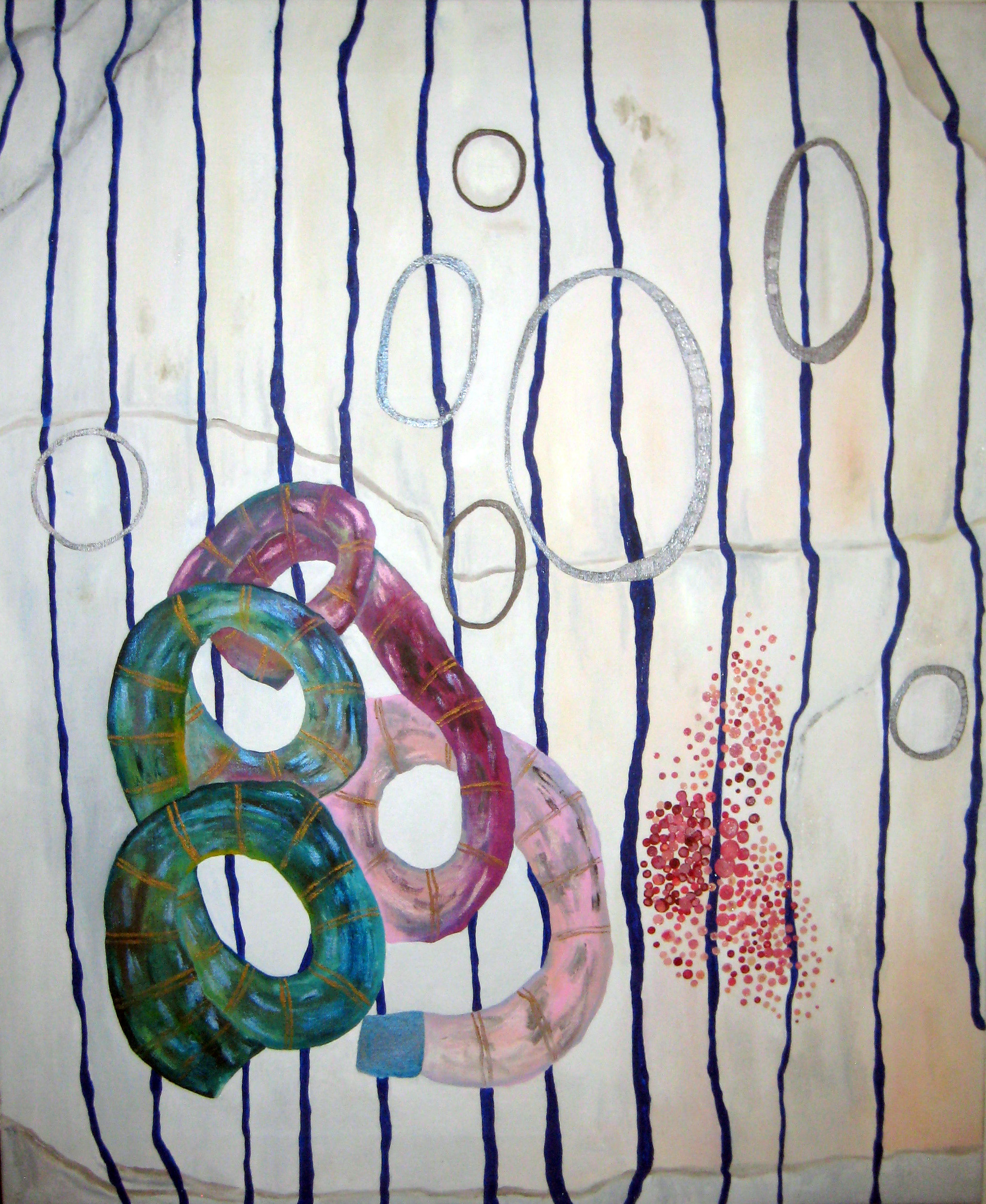 'Viskestykke og rutsjebane'<br>Olie på lærred<br>84 x 70 cm<br>2012