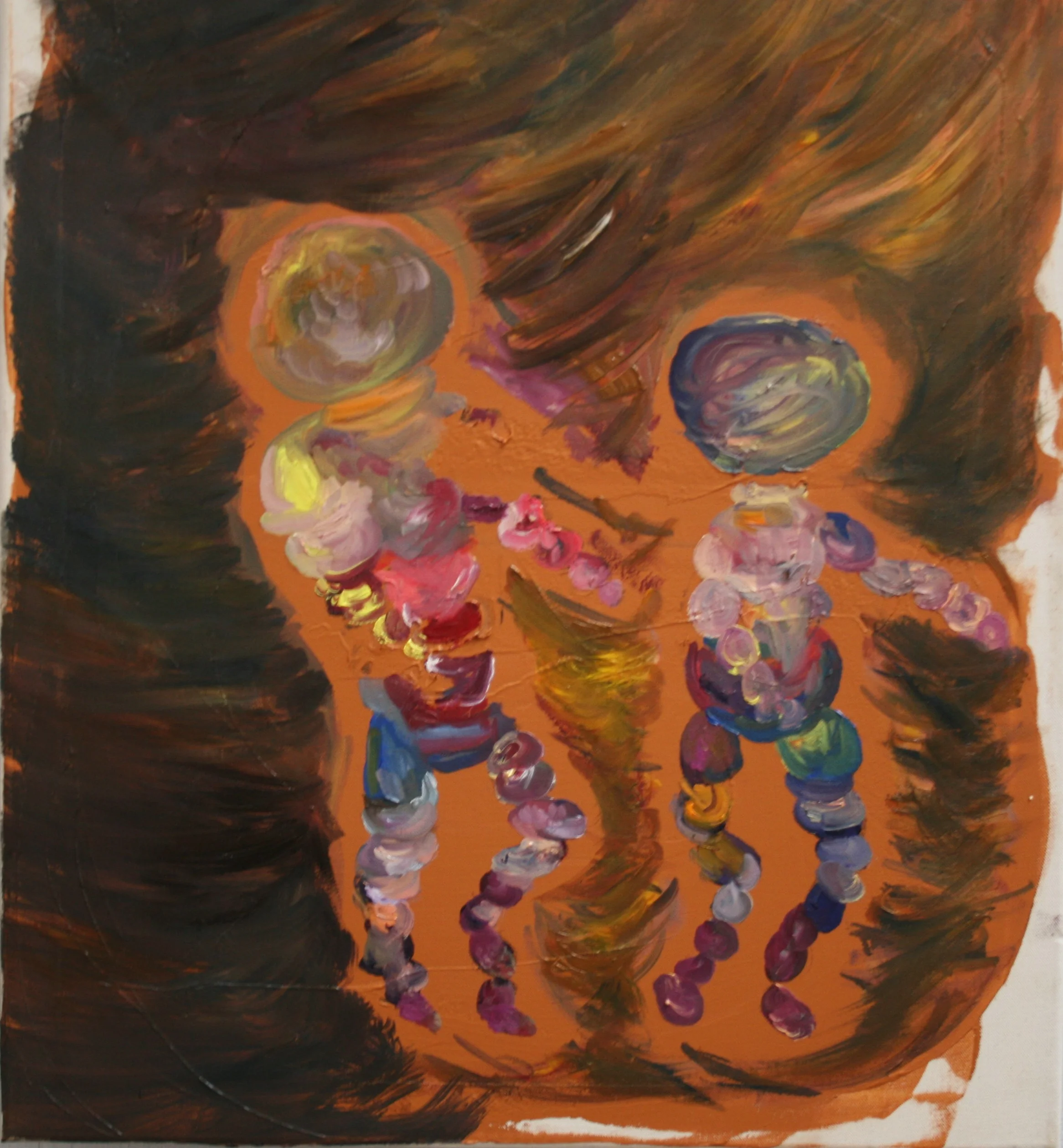 'I Forget that You are Young'' <br>Olie og akryl på lærred<br>50 x 50 cm<br>2012