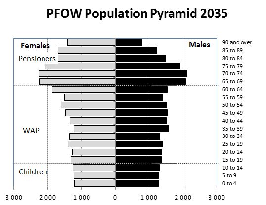 Figure SEQ Figure \* ARABIC
1 : Population Pyramid for the Pentland Firth and Orkney Waters Area 203